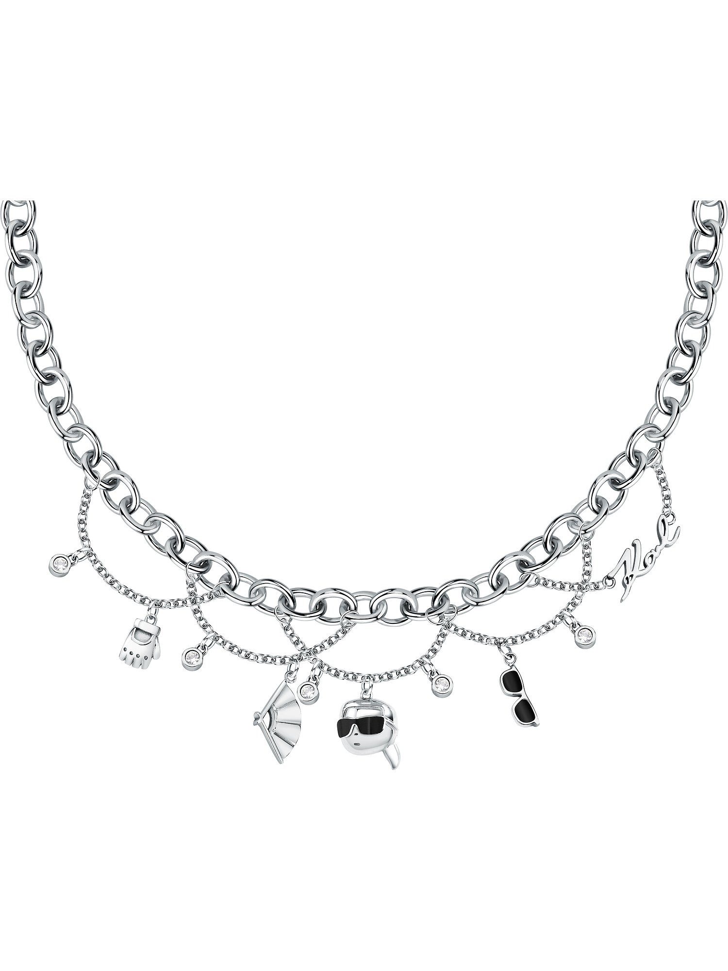 KARL LAGERFELD Collier Karl Lagerfeld Damen-Kette Edelstahl 5 Kristall günstig online kaufen