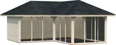 Palmako Holzpavillon Bianca 24,9 m² Set 4, mit 8 Seitenteilen, BxTxH: 588x588x323 cm