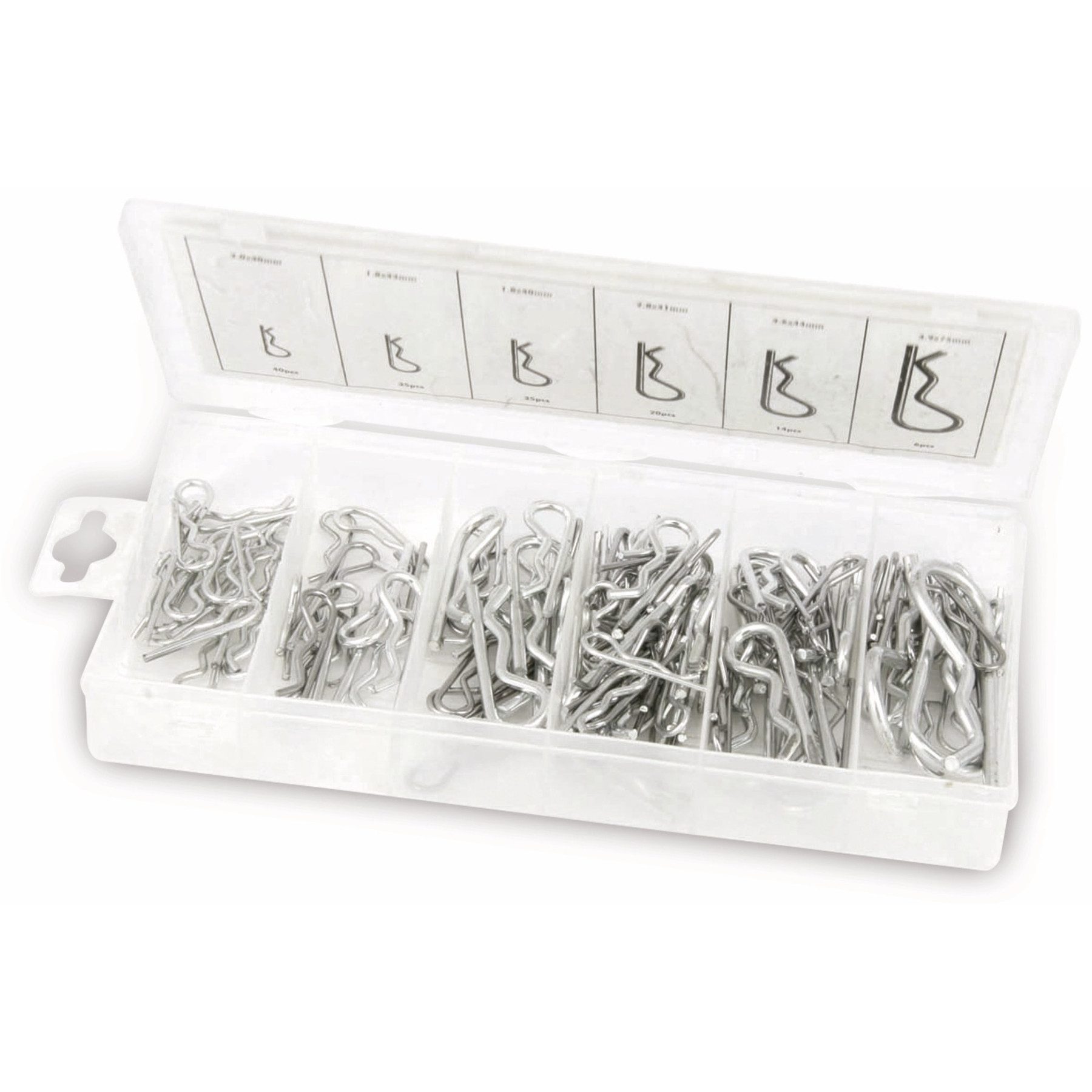 BGS technic Federsplint BGS TECHNIC Sort. Federsplinte, 8043, Ø 2,4...4,0 mm, 150-tlg