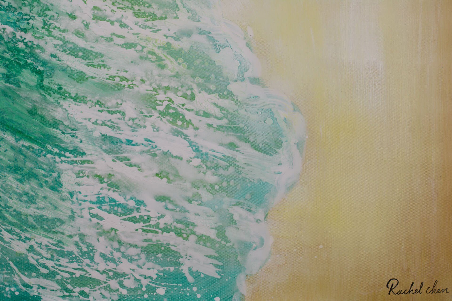 KUNSTLOFT Gemälde Sommer in Ibiza Wohnzimmer cm, 100% HANDGEMALT Wandbild 100x75 Leinwandbild