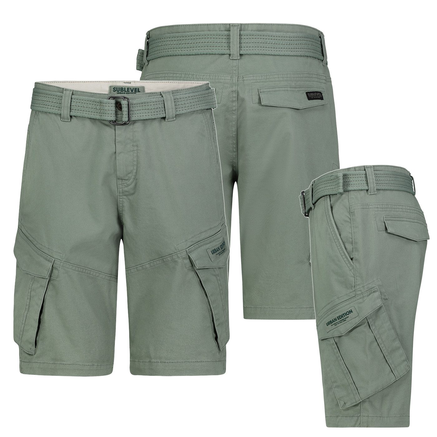 SUBLEVEL Cargoshorts Herren Cargo Shorts kurze Hose Bermuda Knielang Short günstig online kaufen