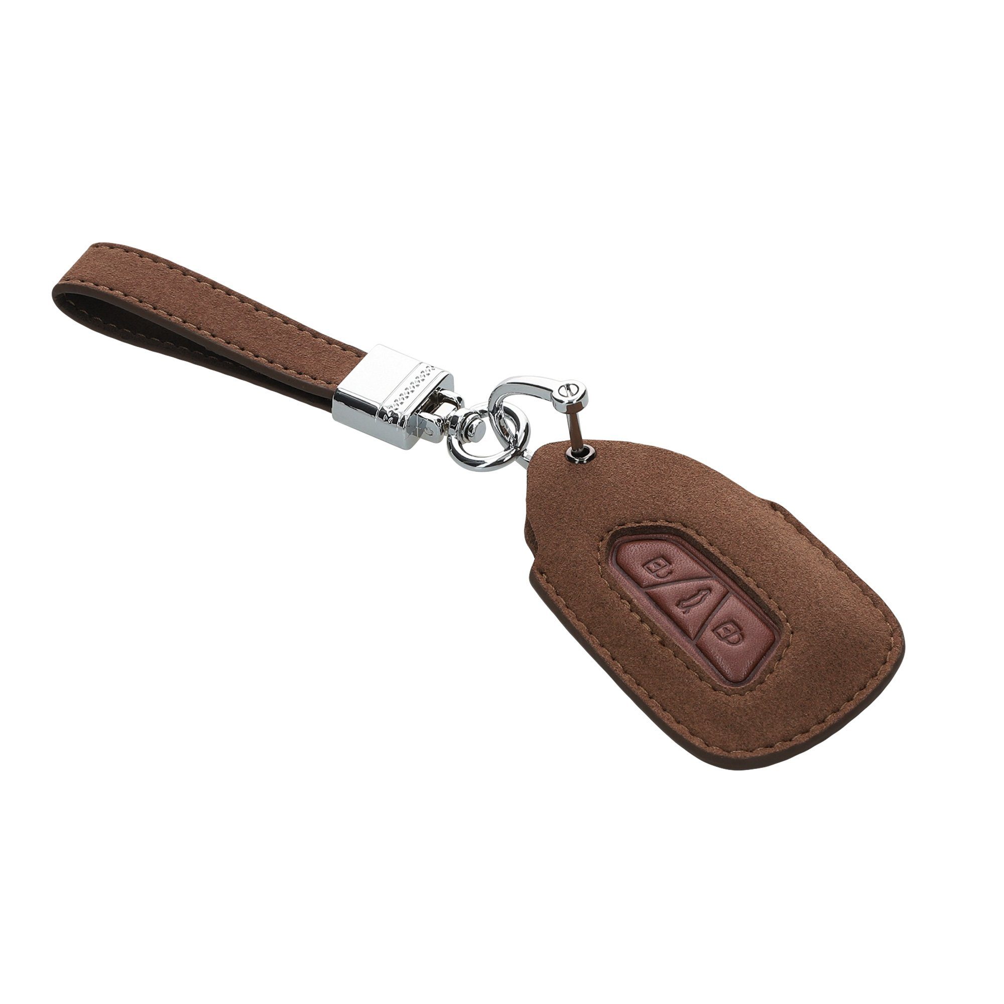 8, kwmobile für - Golf Hülle Case Kunstleder Autoschlüssel Braun Schlüsseltasche VW Schlüssel in Schlüsselhülle Cover Hellbraun