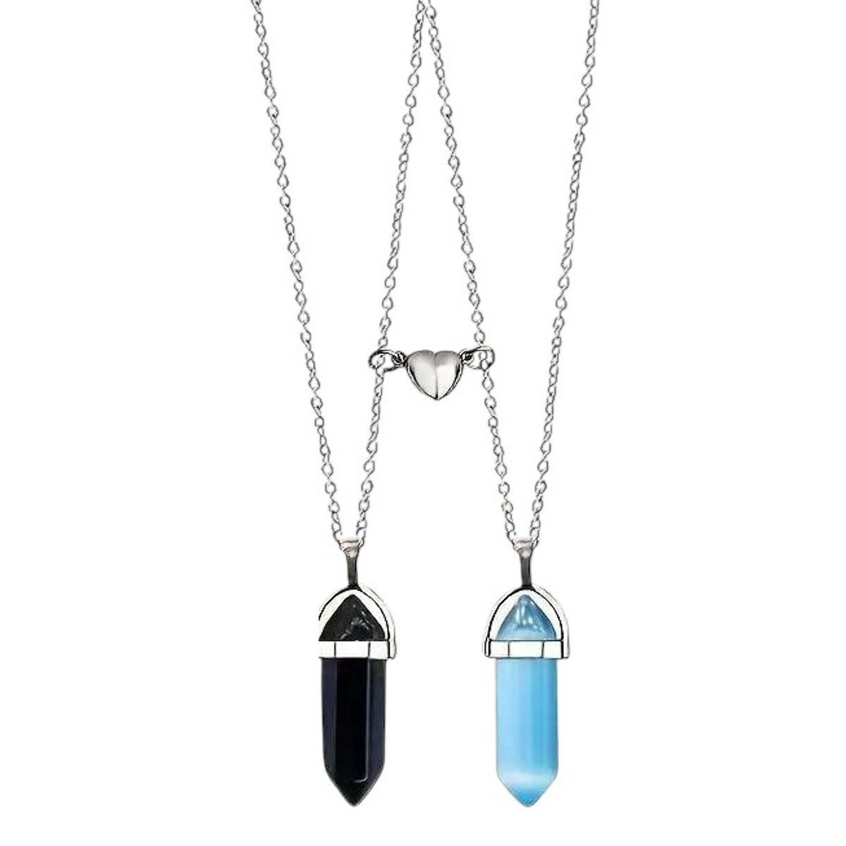 Kette mit Anhänger Partnerketten mit Anhänger Schwarz Blau modern