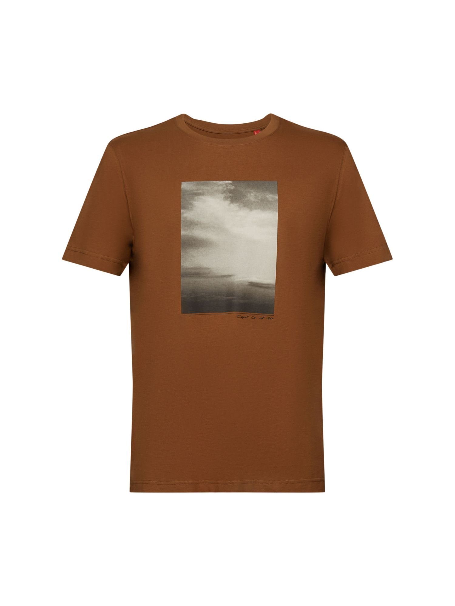 Esprit Print T-Shirt BARK T-Shirt aus Bio-Baumwolle mit (1-tlg)