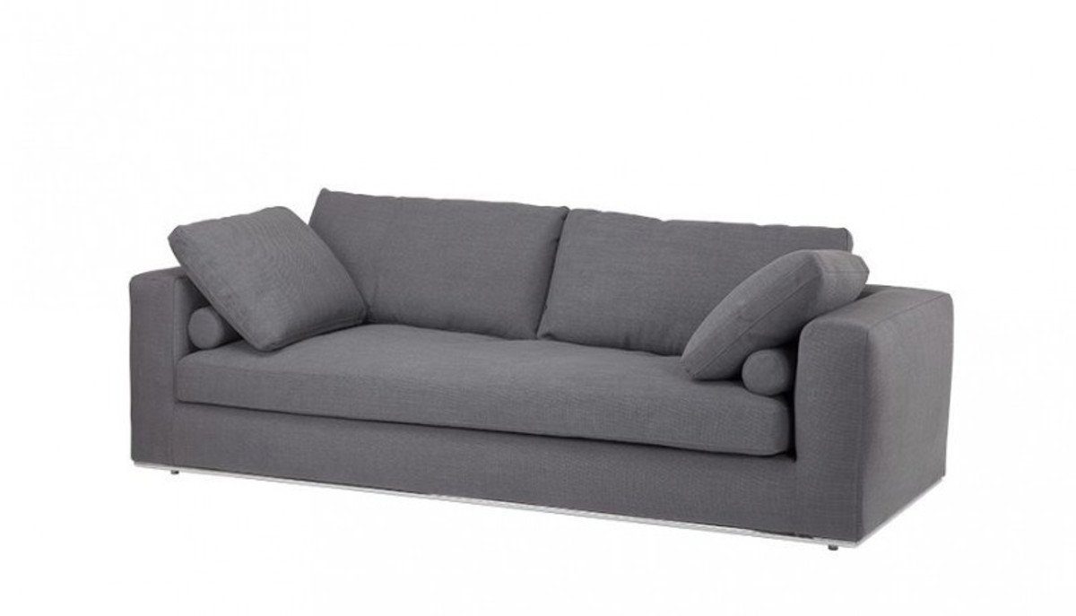 Dunkelgrau Sofa Sofa mit Sockel Luxus Casa Stahl Padrino - Luxus Kollektion poliertem