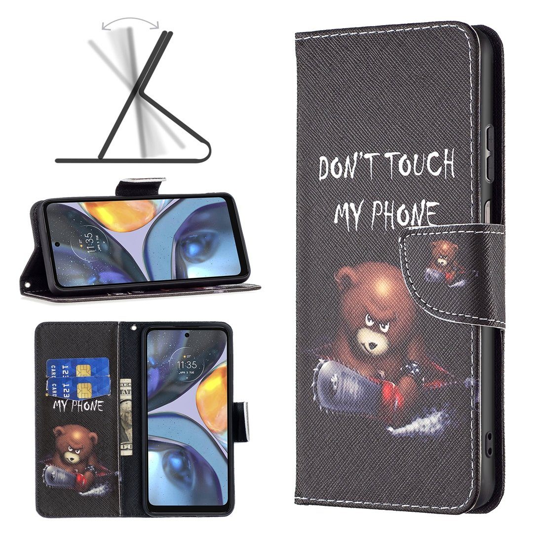 Wigento Handyhülle Für Motorola Moto G22 Kunstleder Handy Tasche Book Motiv 1 Schutz Hülle Case Cover Etui Neu