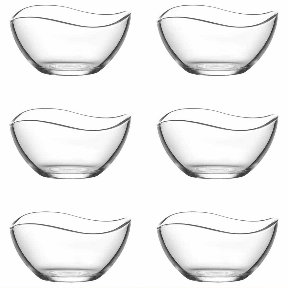 LAV Dessertschale Schale Glasschalen Schalen Dessertschale Vorspeise 310ml, (6-tlg), hochwertige Glasschale & Dessertschale, Obstschale, Knabberschale