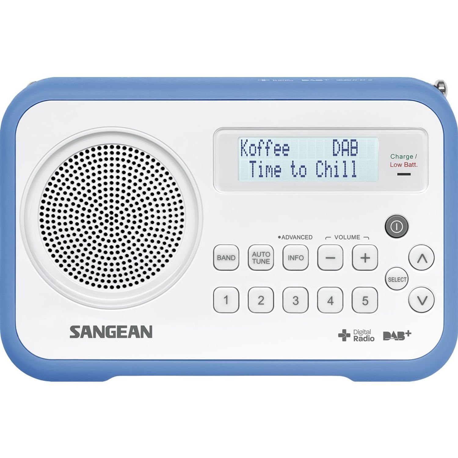 Digitalradio DAB+ / Digitalempfänger FM-RDS (DAB) Sangean weiß/blau DPR-67 (DAB)