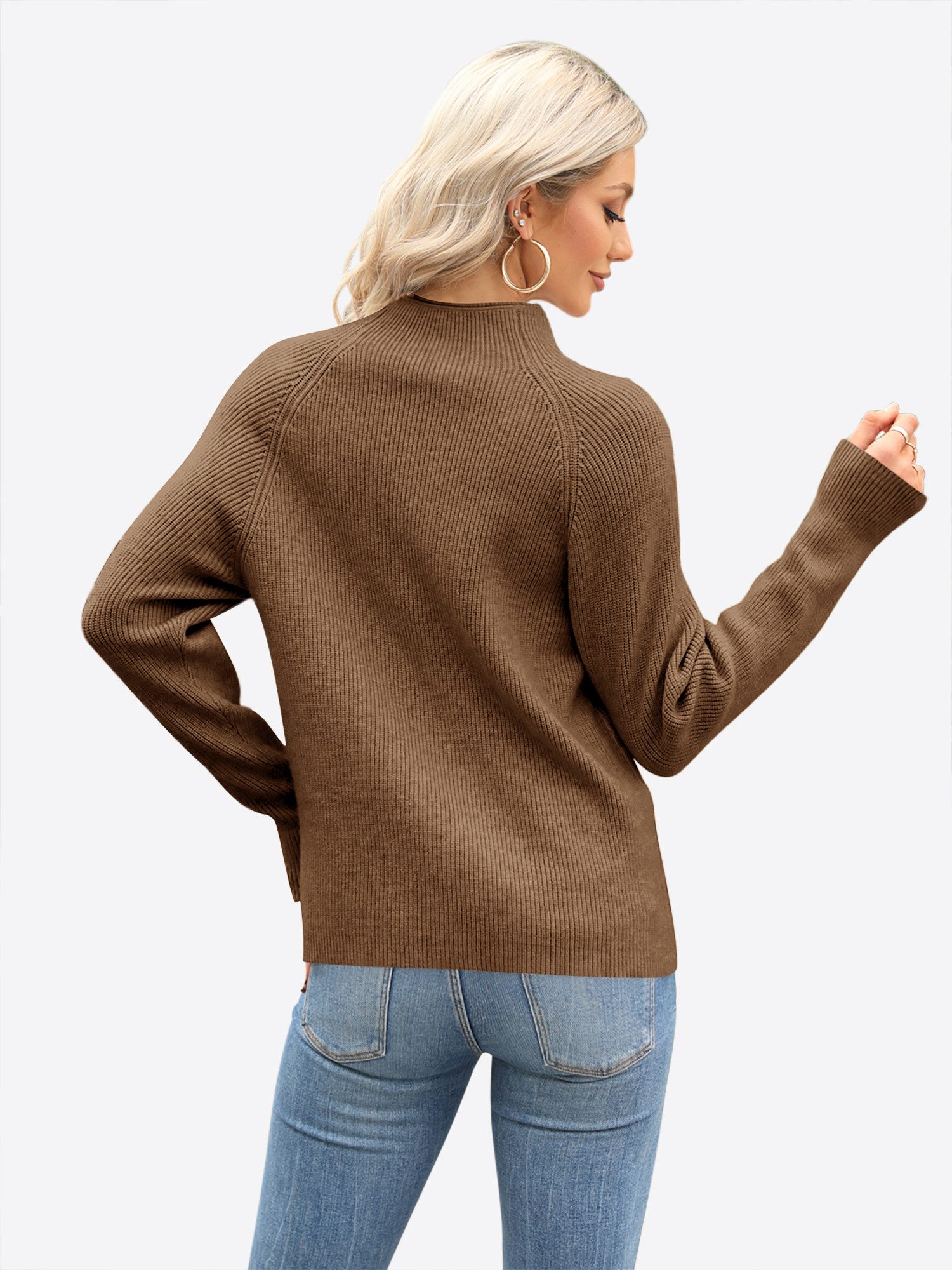 Imily Bela Sweater Damen Lockerer pullover mit Stehkragen (Packung, 1-tlg., günstig online kaufen