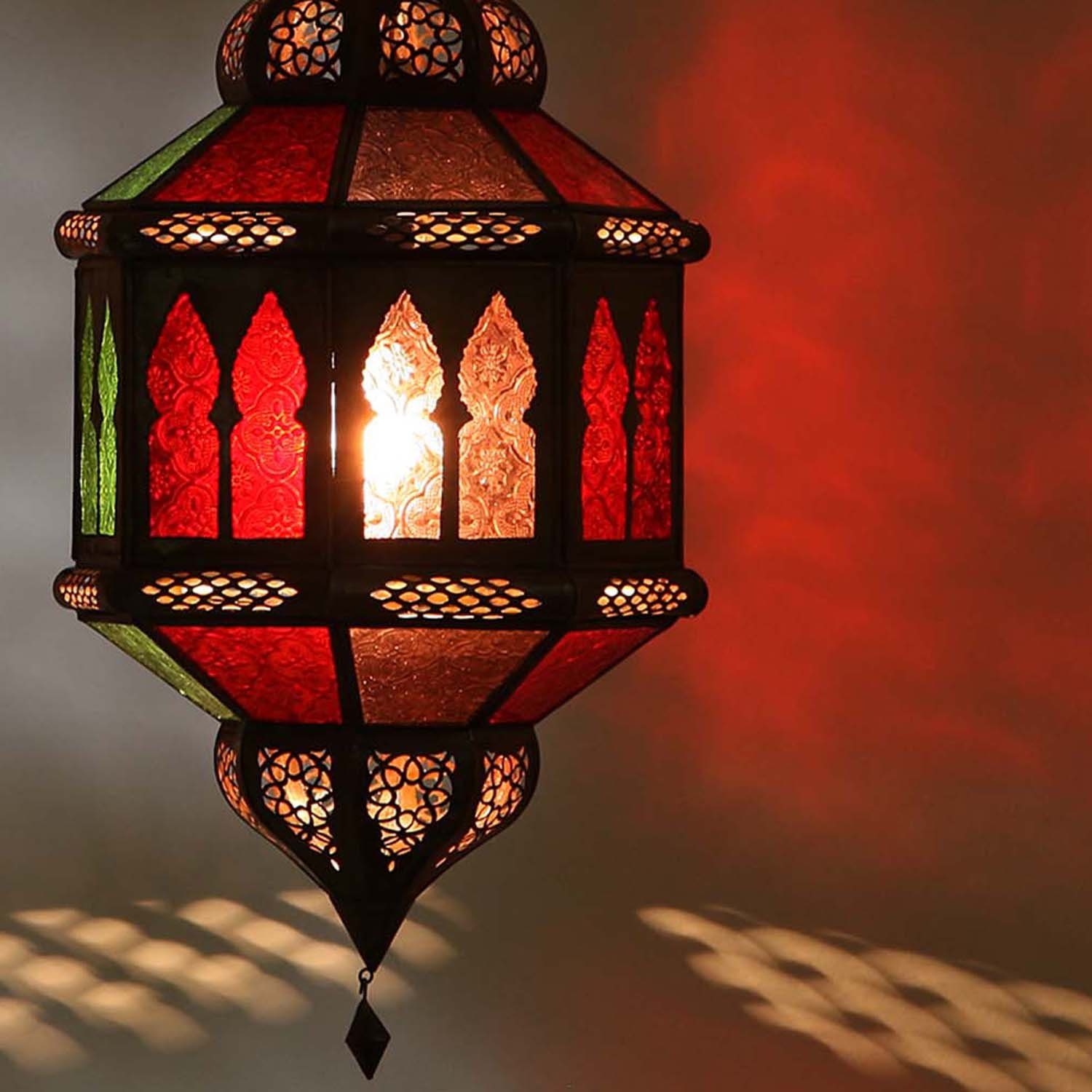 Casa Moro Lampenschirm Orientalische Lampe Trombia Biban Multifarbig H50 cm aus Marokko, marokkanische Leuchte Muttertag Geschenk Idee Hängelampe L1231