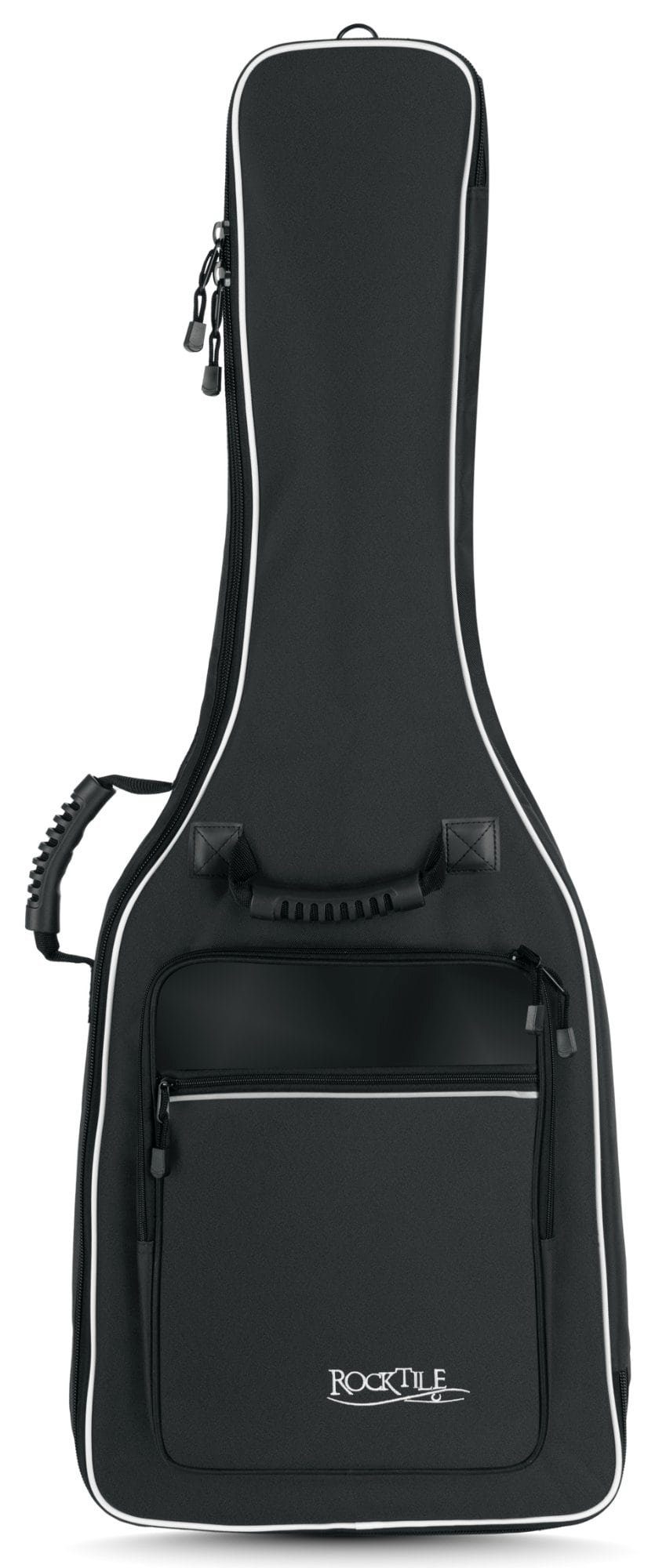 Fronttaschen weicher Ergonomisch inkl. 1/2-Größe Polsterung, 2 Rocktile Komfort-Griff Schwarz für mit geformter (Gigbag Gitarrentasche Klassik-Gitarrentasche Noten/Zubehör),