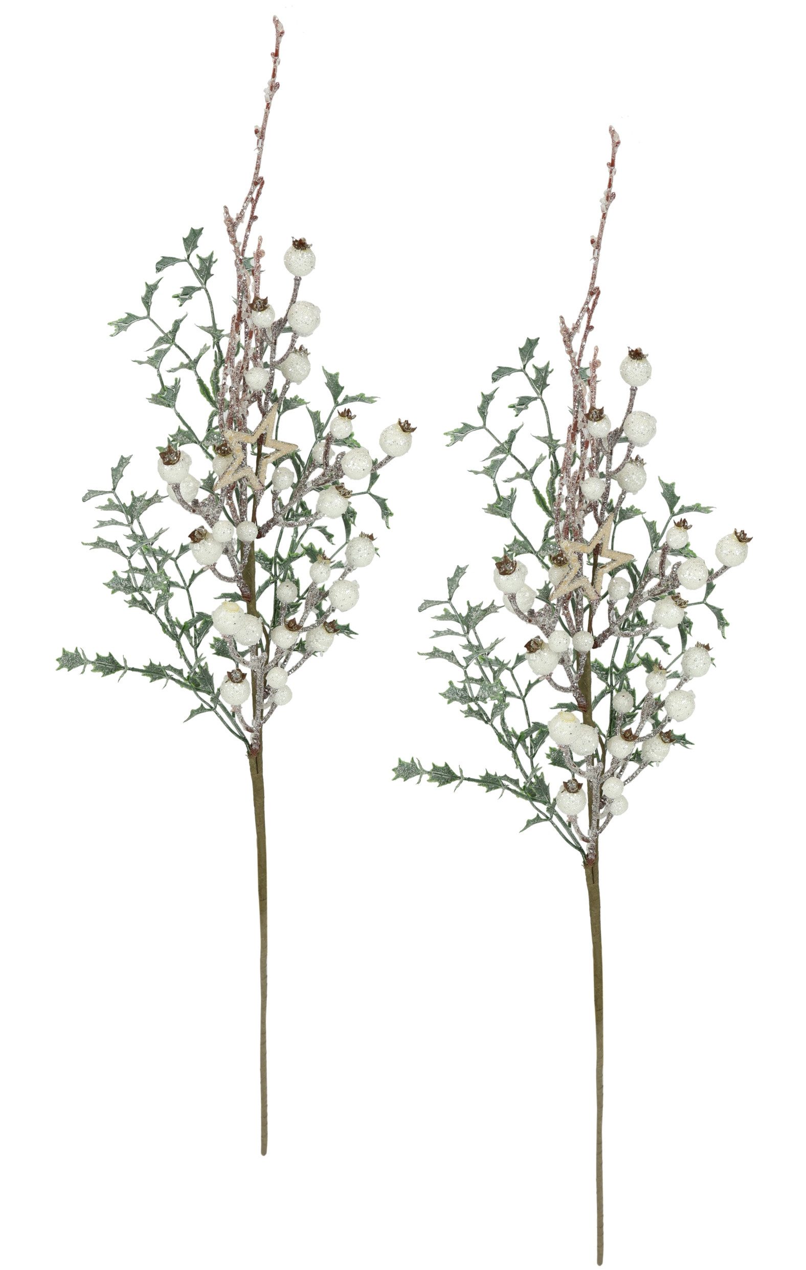 Kunstzweig Künstlicher Ilexzweig mit Beeren
