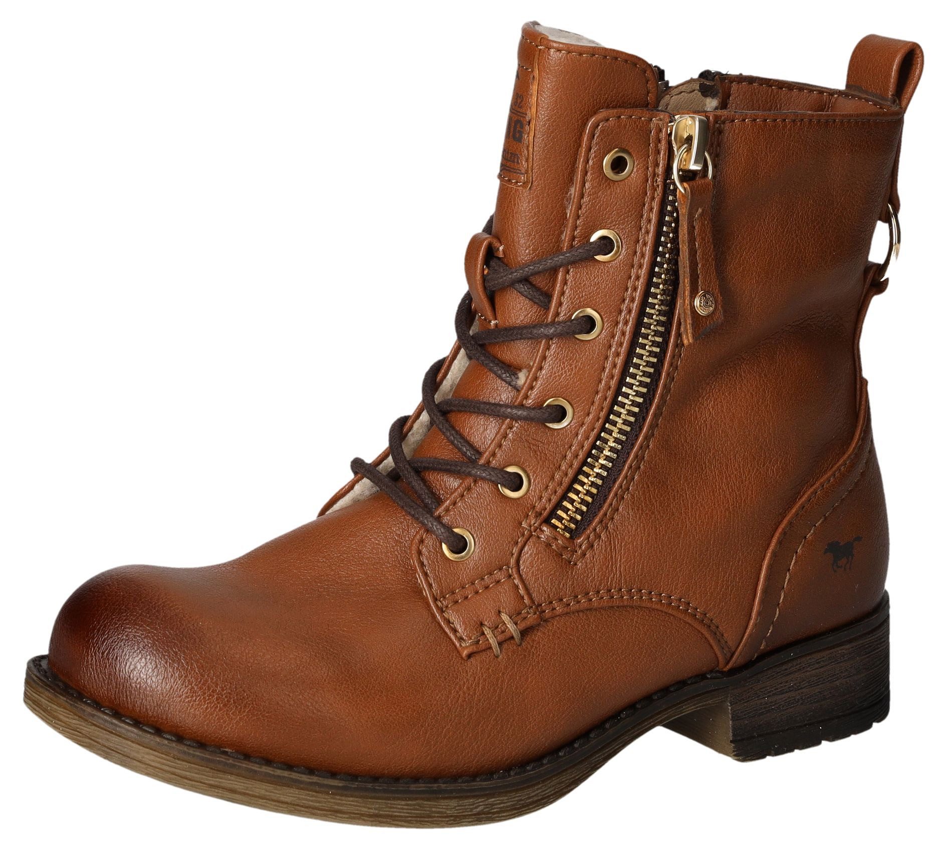 Mustang Shoes Winterboots, Schnürboots, Stiefelette, Blockabsatz, günstig online kaufen