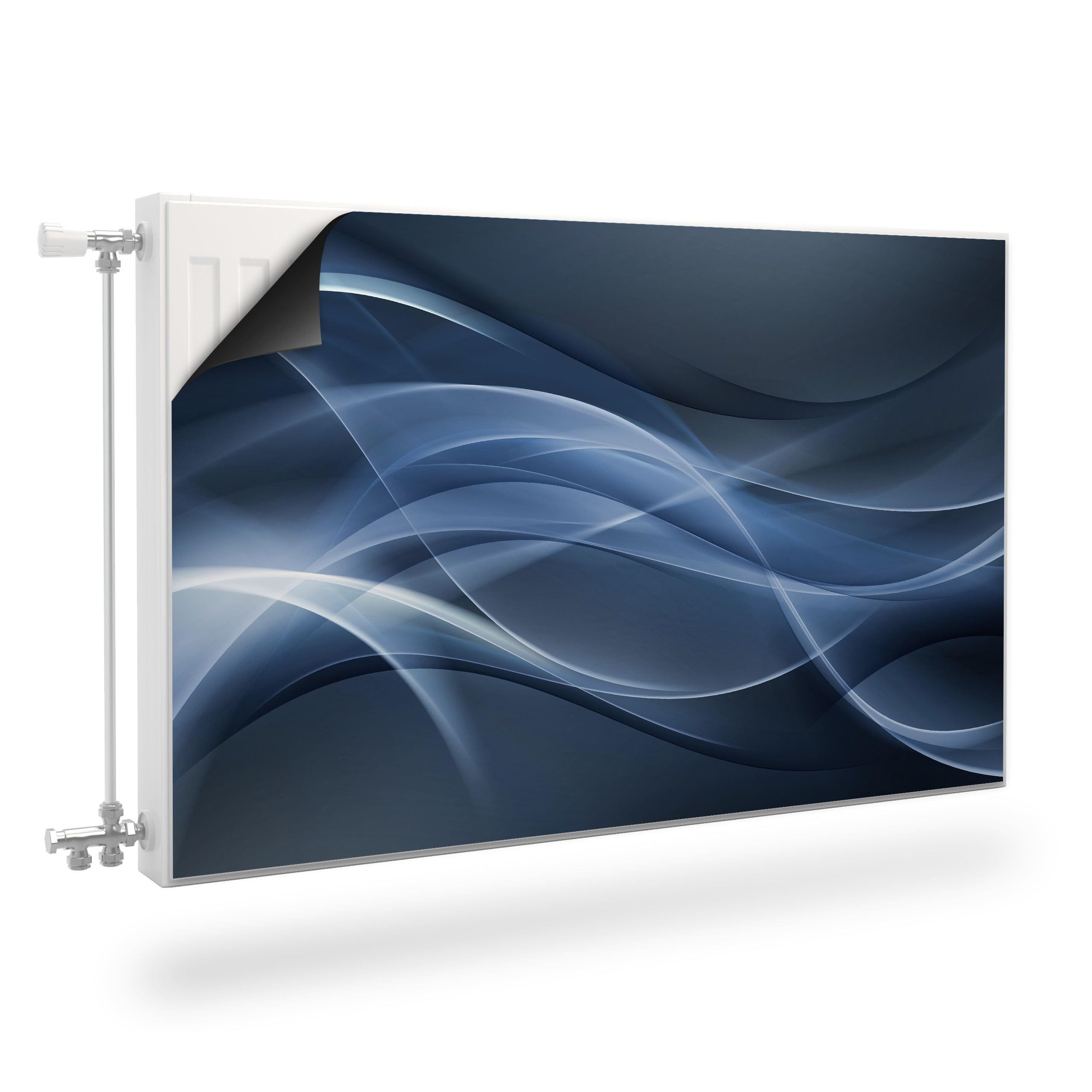 Muralo Magnetfolie Heizkörperverkleidung Muster – Heizkörperabdeckung magnetisch, Blaue Welle – 80x60 cm, abriebfest, abwischbar