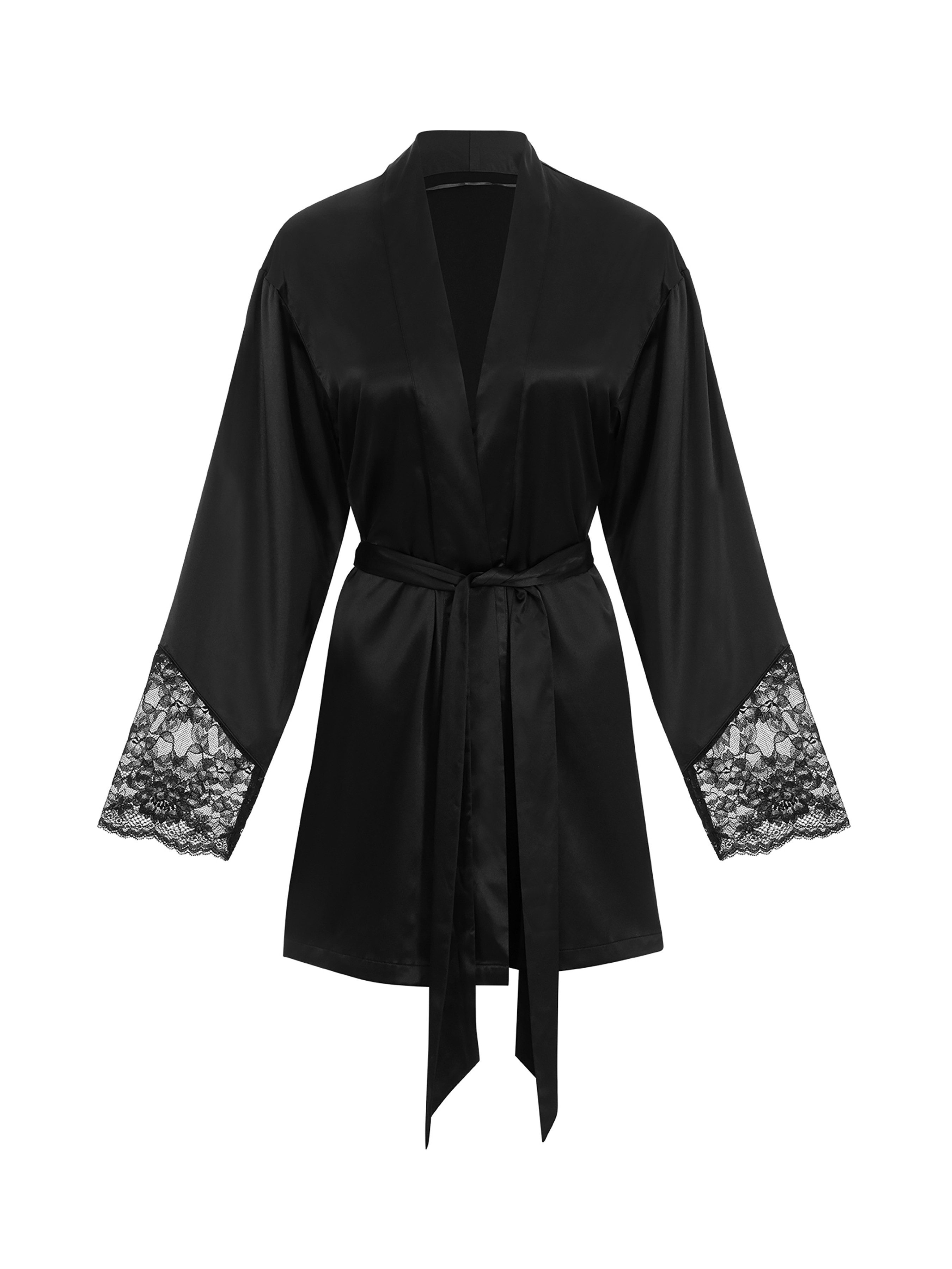 Dorina Kimono LYRA-SATIN, Midilänge, Satin, Kimono-Kragen, günstig online kaufen