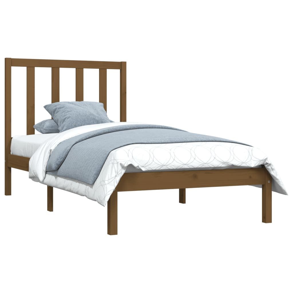vidaXL Bett Massivholzbett Honigbraun Kiefer 100x200 günstig online kaufen