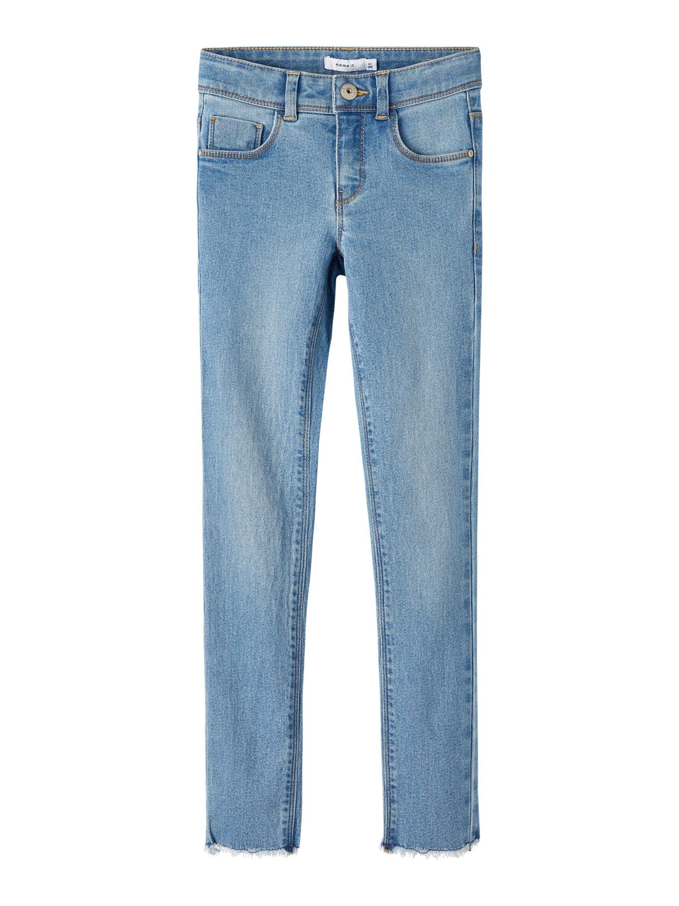Name It Skinny-fit-Jeans Polly (1-tlg) Fransen light blue denim