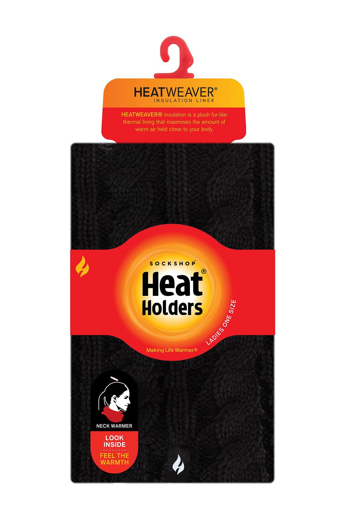 Holders Halswärmer schwarz (HeatHolders® Halswärmer) Damen, Strickschal Heat Thermoschal