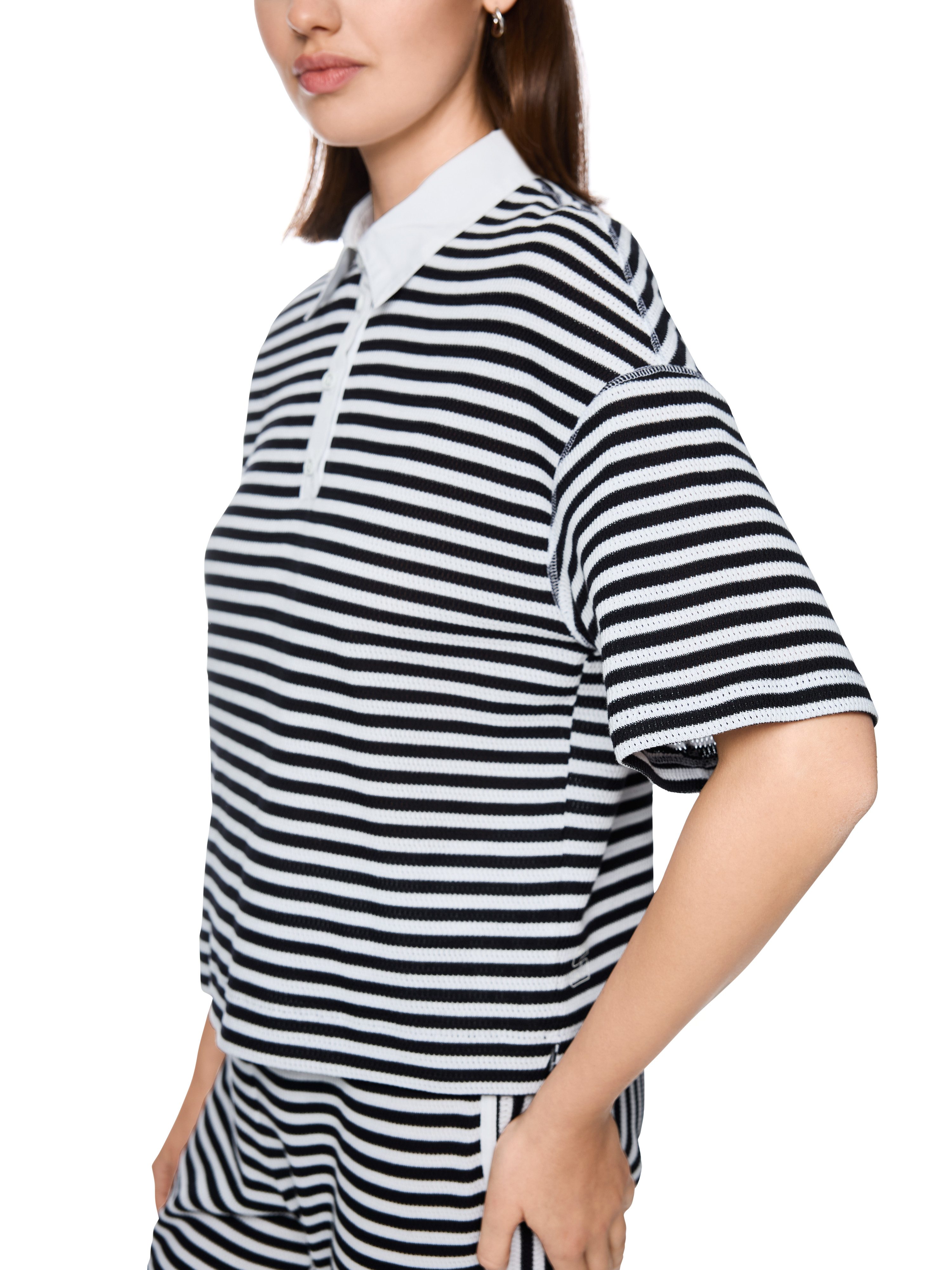 Marc Cain Poloshirt Salty Breeze Premium Damenmode gestreift, Strickpolo