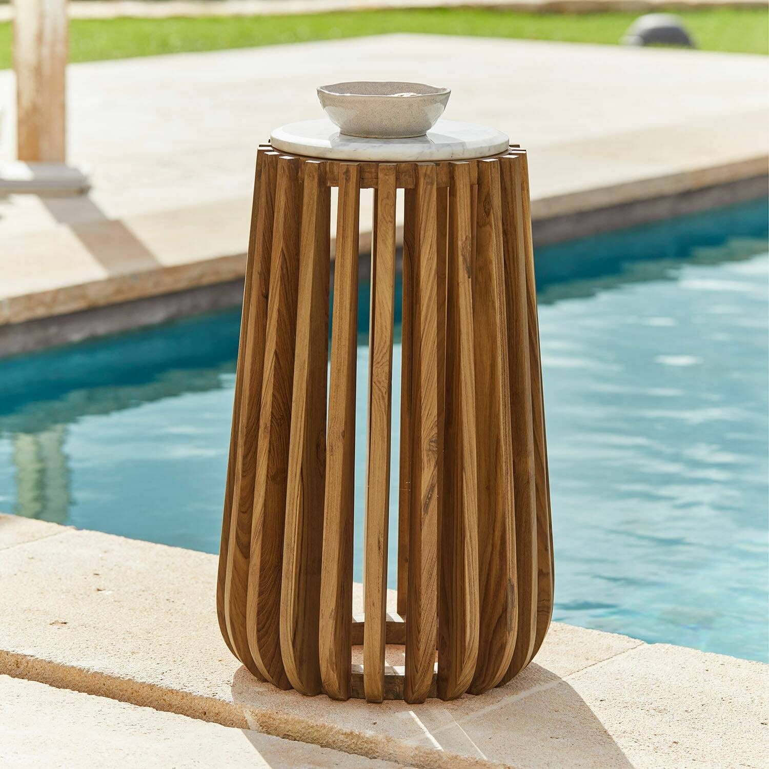 Mirabeau Gartentisch Beistelltisch Urbeline braun/weiß