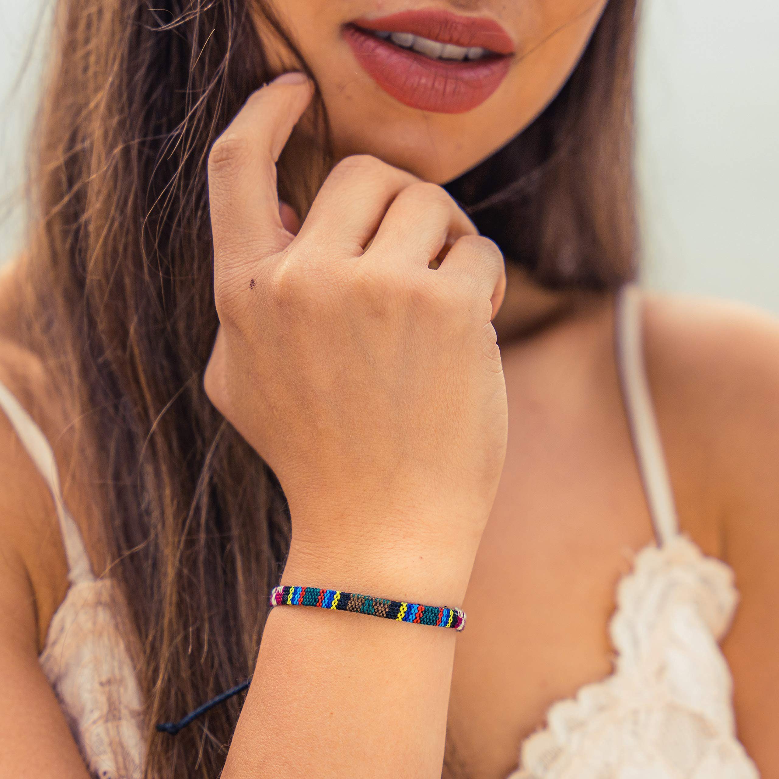 Made by Nami Freundschaftsarmband Boho Surfer Strand Festival Accessoires, Ethno Hippie Style 100% Wasserfest Verstellbar – Bild 2 von 5