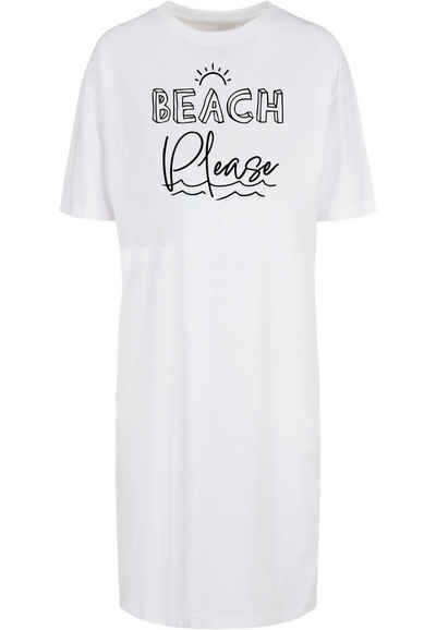 Merchcode Shirtkleid Merchcode Damen Ladies Beach Please Oversized Slit Tee Dress (1-tlg)