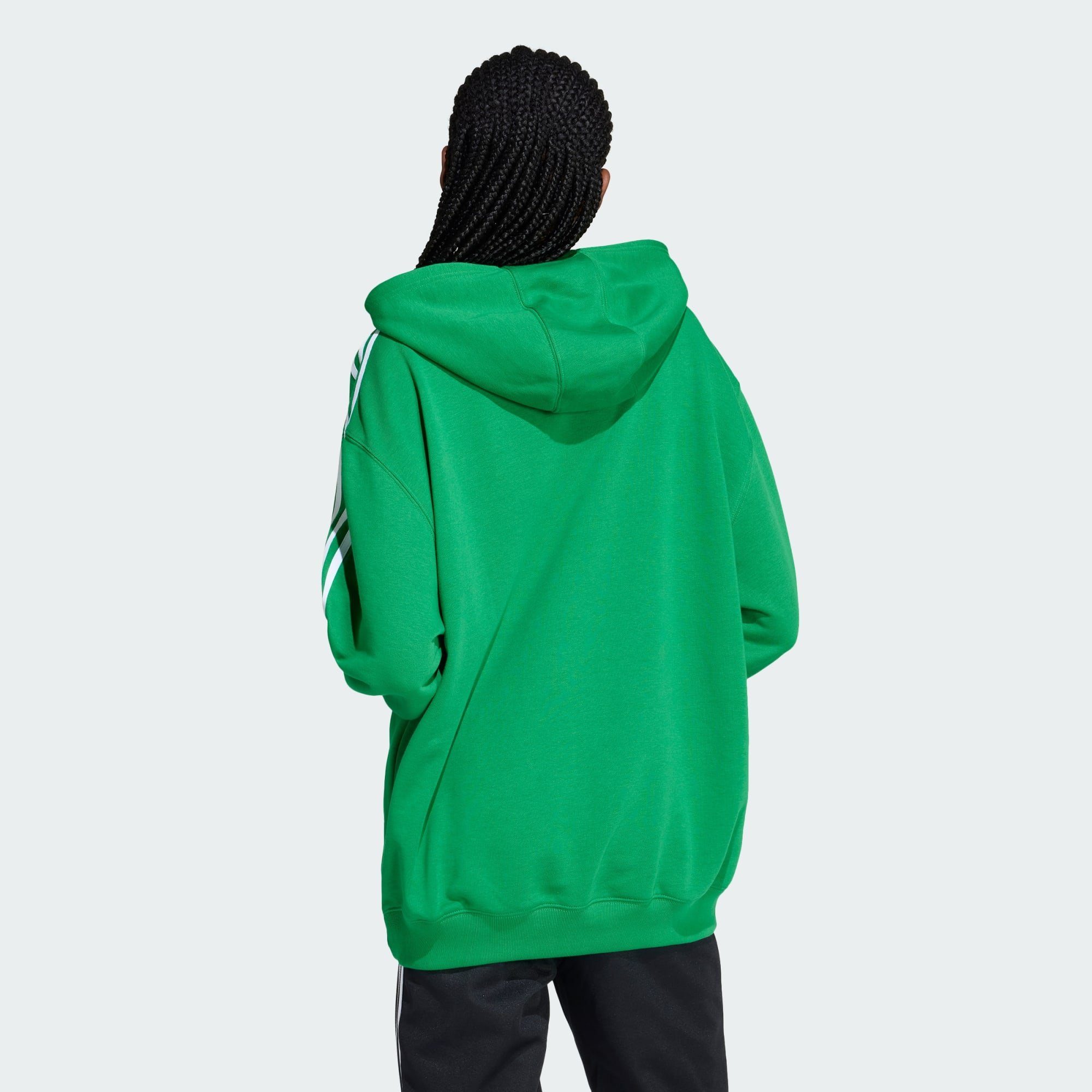 Hoodie adidas Originals HOODIE ADICOLOR OVERSIZED 3-STREIFEN Green