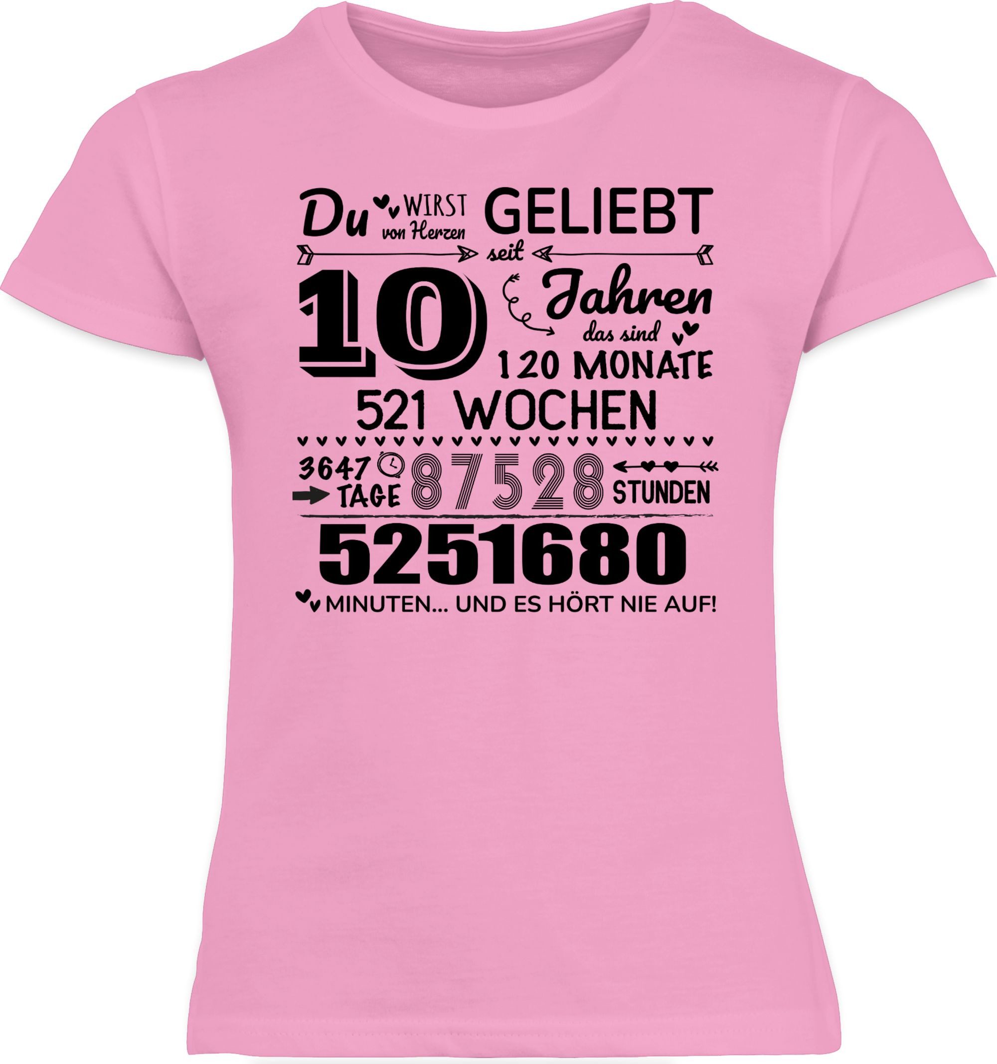 T-Shirt 10 Jahre - Du wirst von Herzen geliebt, 10. Geburtstag, 10 Jahre Geb