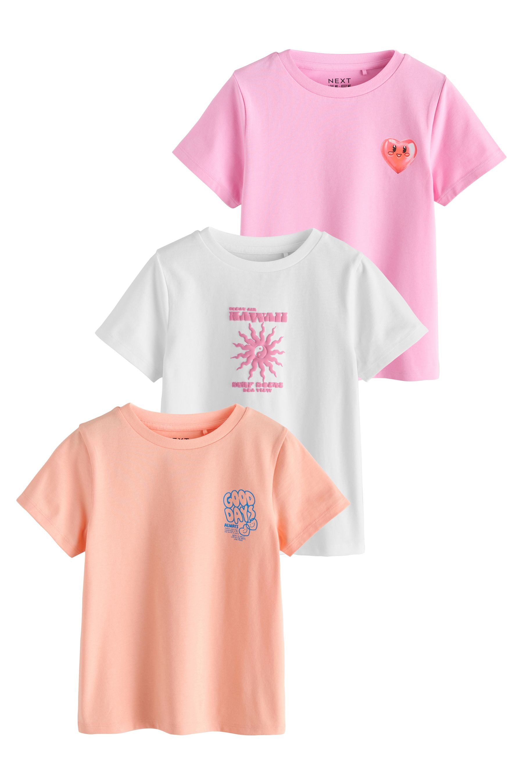 T-Shirt T-Shirts mit Grafik, 3er-Pack