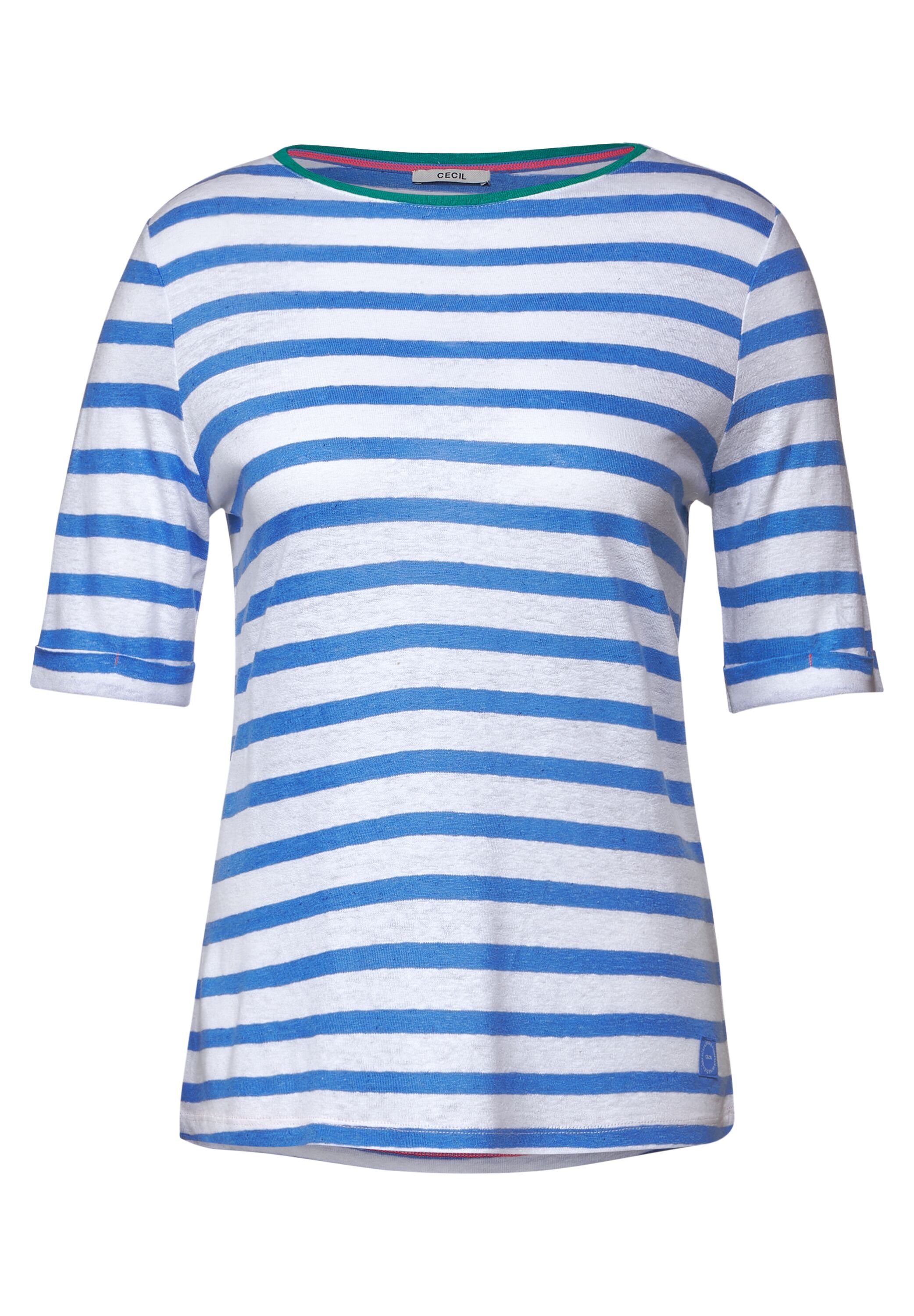 mit marina U-Boot-Ausschnitt blue Cecil Rundhalsshirt