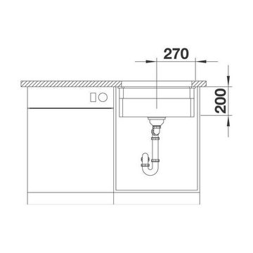 Blanco Küchenspüle BLANCO Unterbaubecken ETAGON 500-U Keramik, InFino Ablauf, basalt, 54/45,6 cm