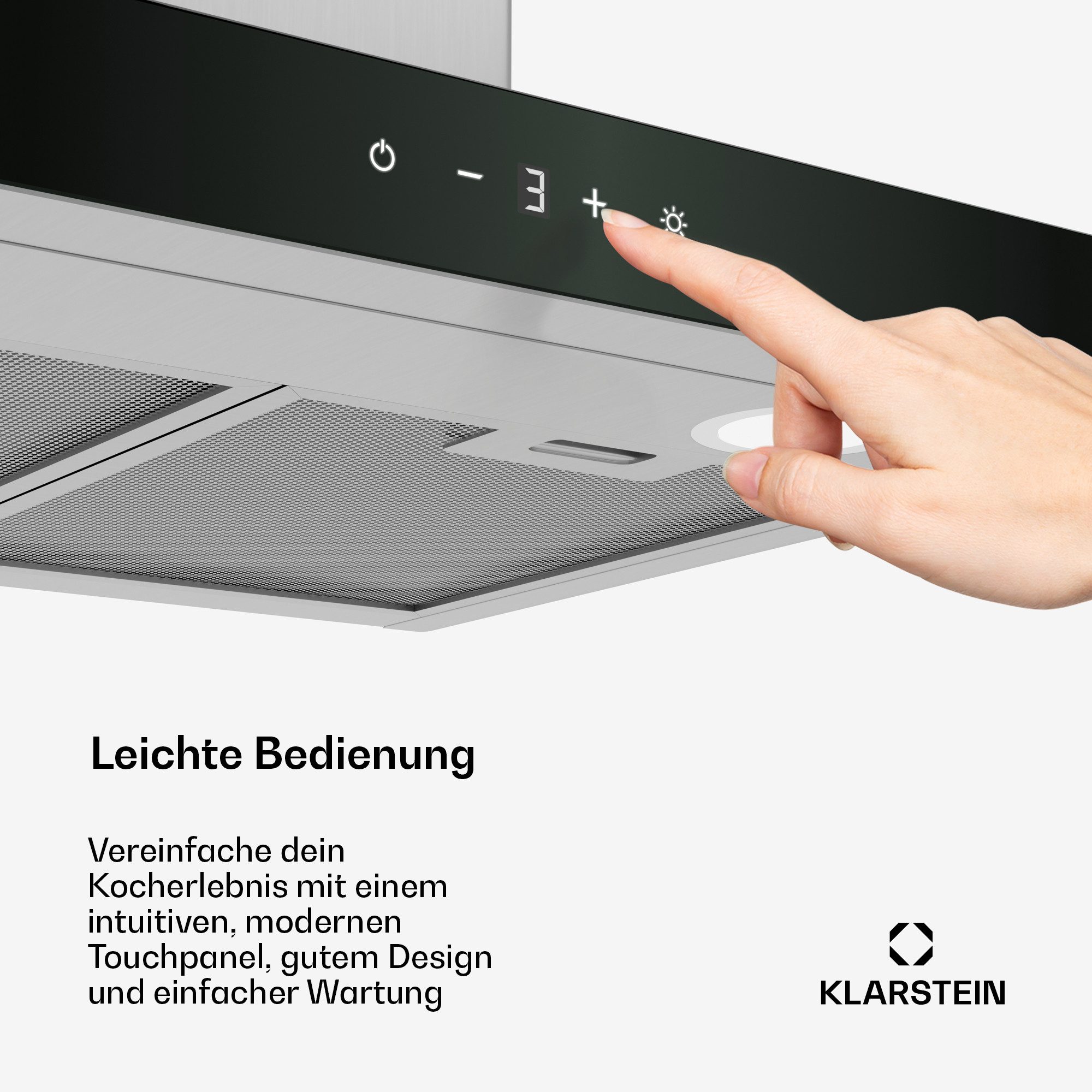 Klarstein Deckenhaube CurveVent 60 CurveVent 60, Dunstabzugshaube Abzughaube Abluft Umluft LED
