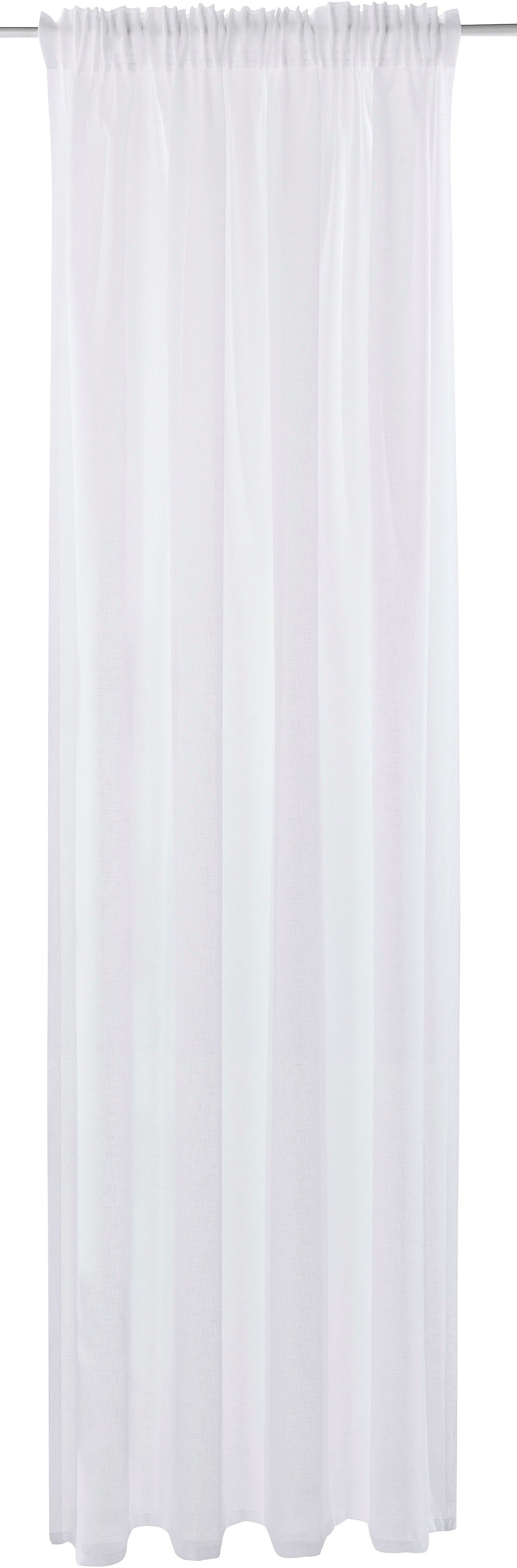Gardine REGINA, my home, Multifunktionsband (2 St), transparent, Polyester, Transparent, Leinenoptik, 2-er Set weiß