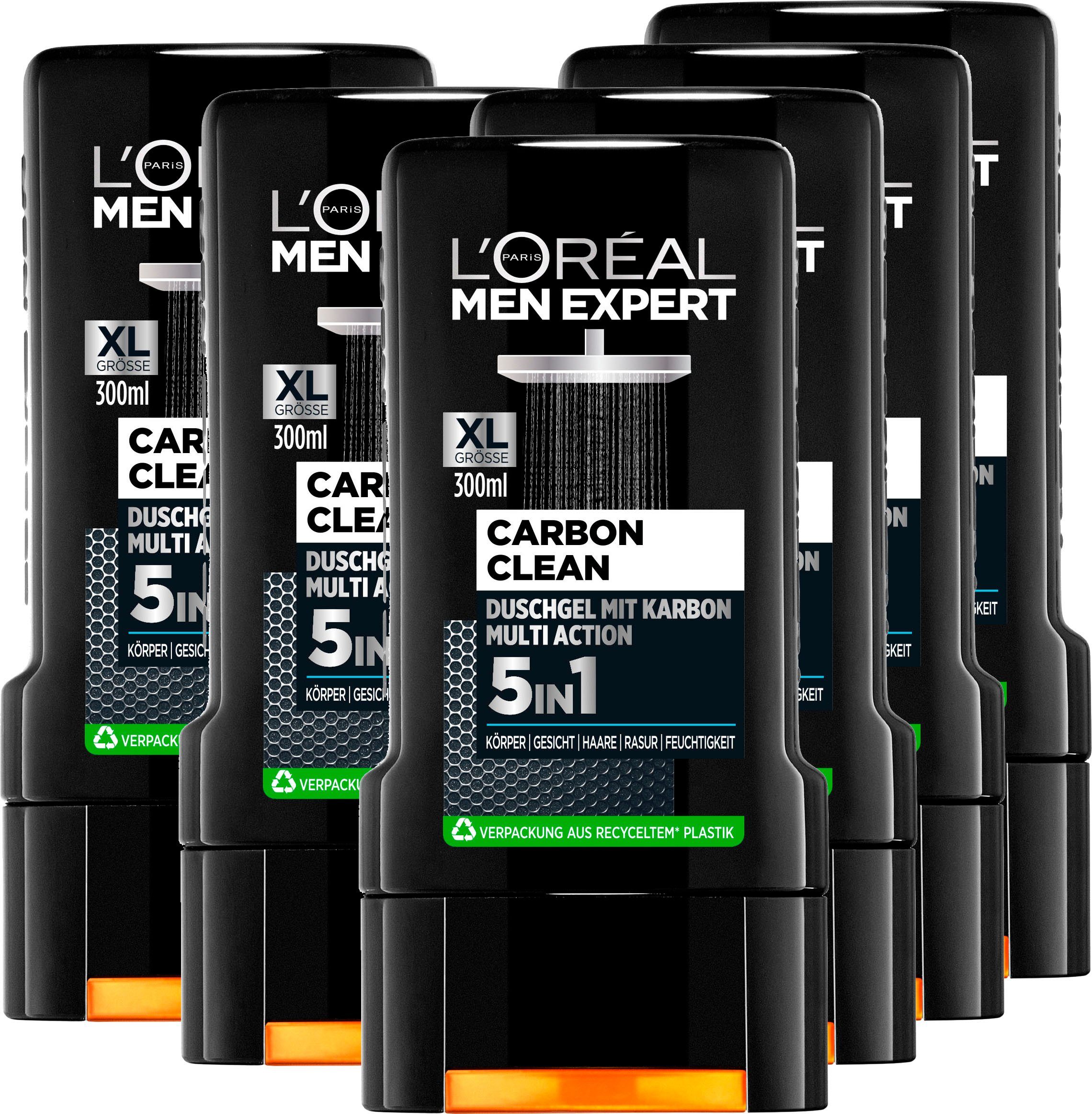 L'ORÉAL PARIS MEN EXPERT Duschgel Pure Carbon XL, 6-tlg.