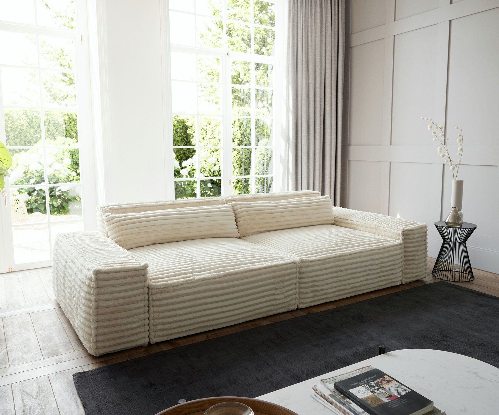 DELIFE Big-Sofa Sirpio, XL Plüschcord Beige günstig online kaufen