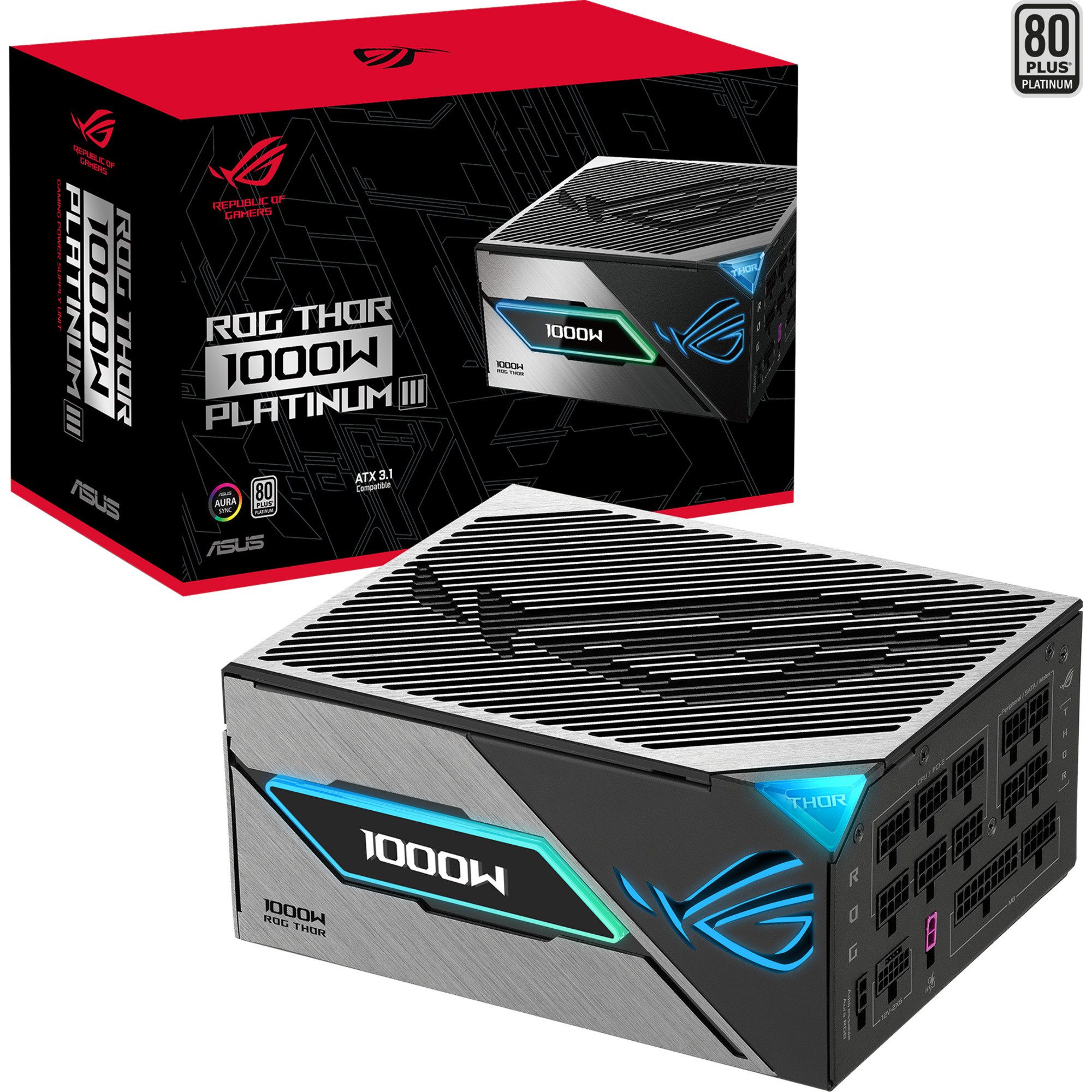 Asus ASUS ROG Thor 1000W Platinum III, PC-Netzteil, (1x PC-Netzteil (80 PLUS Platinum)