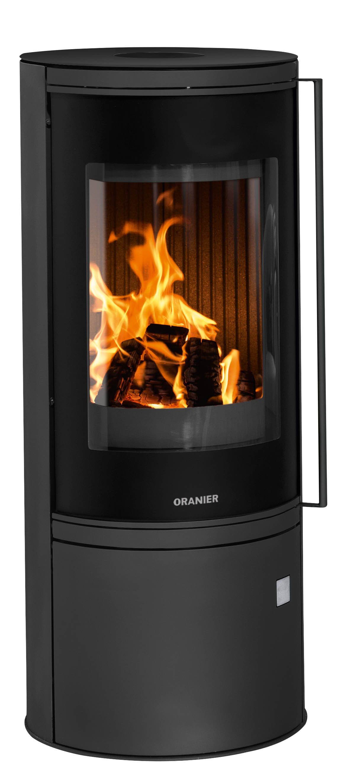 Oranier Kaminofen Arena 2.0, 7 kW, Zeitbrand, (2-tlg), Abdeckplatte aus Stahl, schwarz