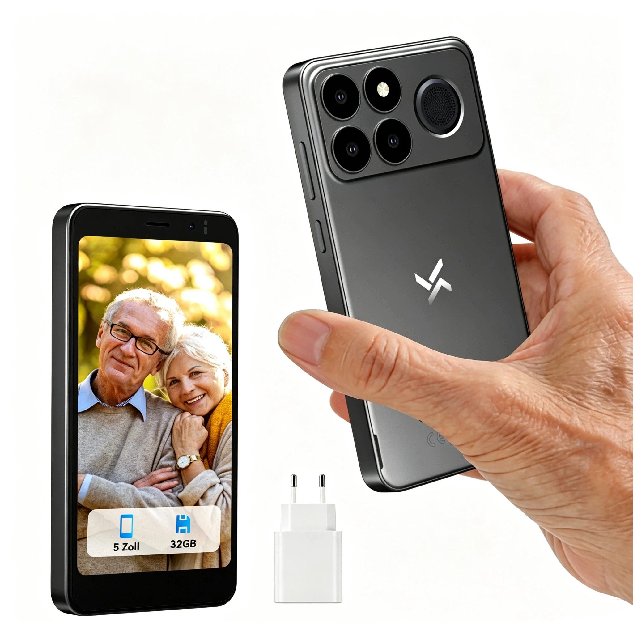 blackview NOTE 10 Kleinhandy Ohne Vertrag 5 Zoll, 9GB+32GB, Face ID Seniorenhandy (5 Zoll, 32 GB Speicherplatz, 4G Dual SIM, Face ID, Bluetooth, Augenschutz, Für Senioren und Kinder)
