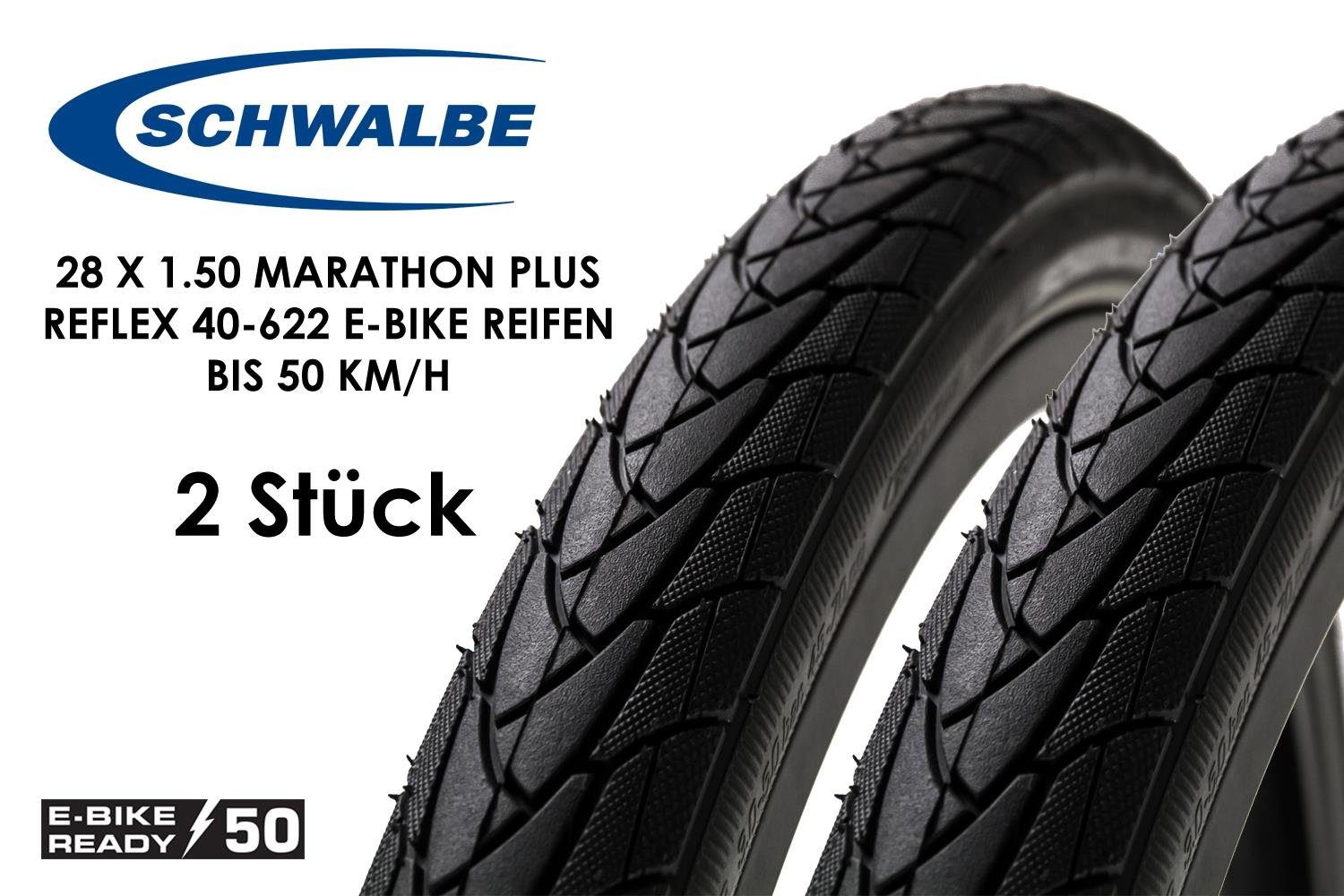 Schwalbe Fahrradreifen 2 Stück 28 Zoll Schwalbe Marathon Plus Reifen Mantel Decke 40-622, (2-tlg)