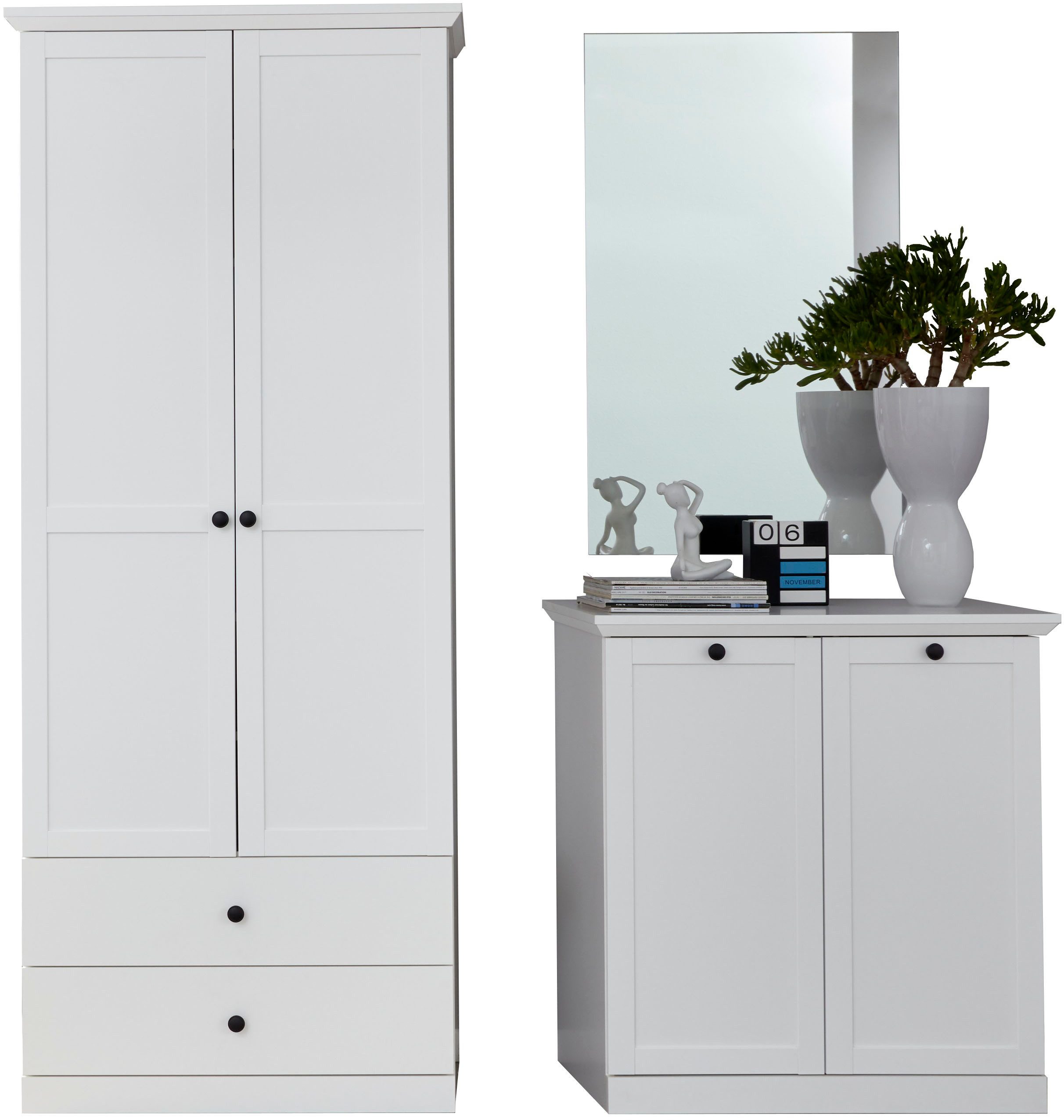 Home affaire Garderoben-Set Örebro, (Set, 2-St), zeitloser Landhausstil, mit Vollauszug