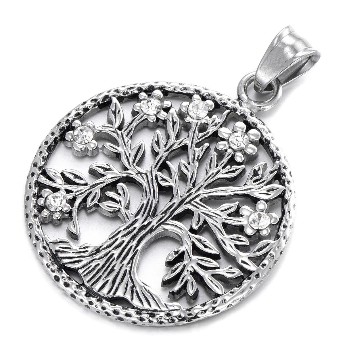 Morella Kette mit Anhänger Halskette 70 cm mit Anhänger (1-tlg., Kette mit Anhänger inkl. Samtbeutel), Silberne Kette mit Lebensbaum, im Samtbeutel – Bild 2 von 5