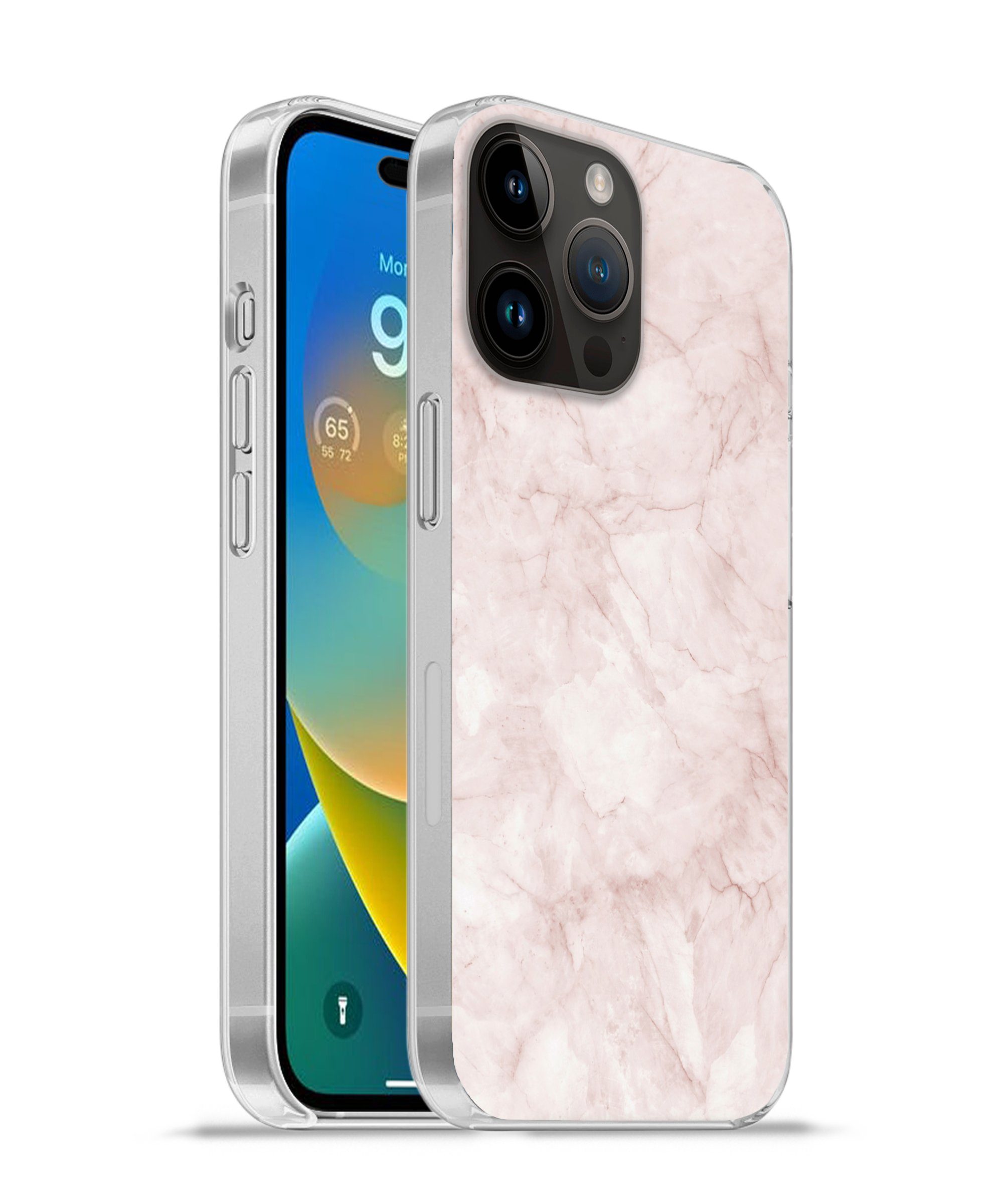 MuchoWow Handyhülle für Apple iPhone 14 Pro Max Marmor - Rosa - Schick, Smartphone-Bumper, Print, Handy Schutzhülle Dünn