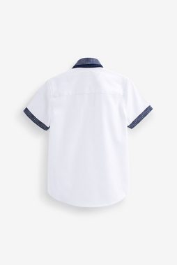 Next Kurzarmhemd Kurzärmeliges Hemd mit gemustertem Kragen (1-tlg)