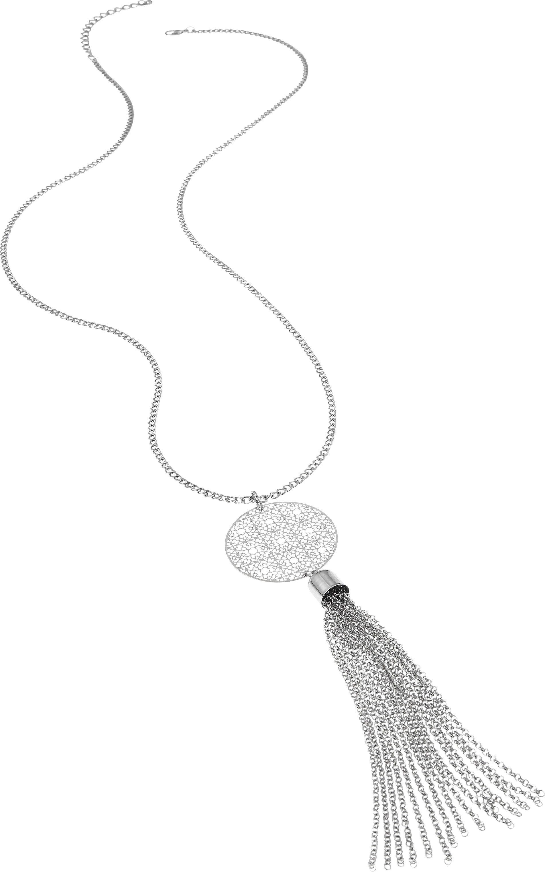 LASCANA Lange Kette Halskette mit Traumfänger Anhänger, mit Ornament und Tassel, Kette mit Anhänger, Halsschmuck