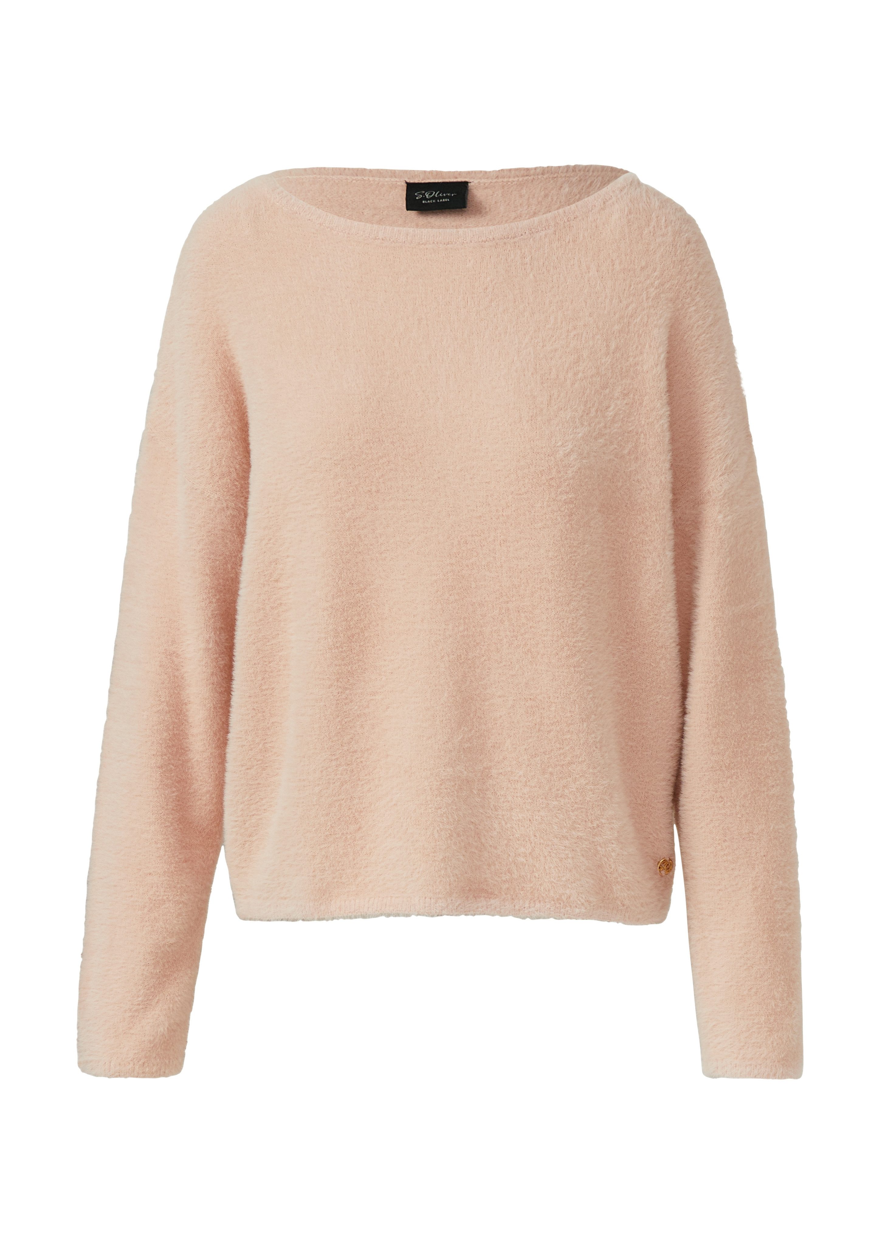s.Oliver BLACK LABEL Strickpullover mit U-Boot Ausschnitt