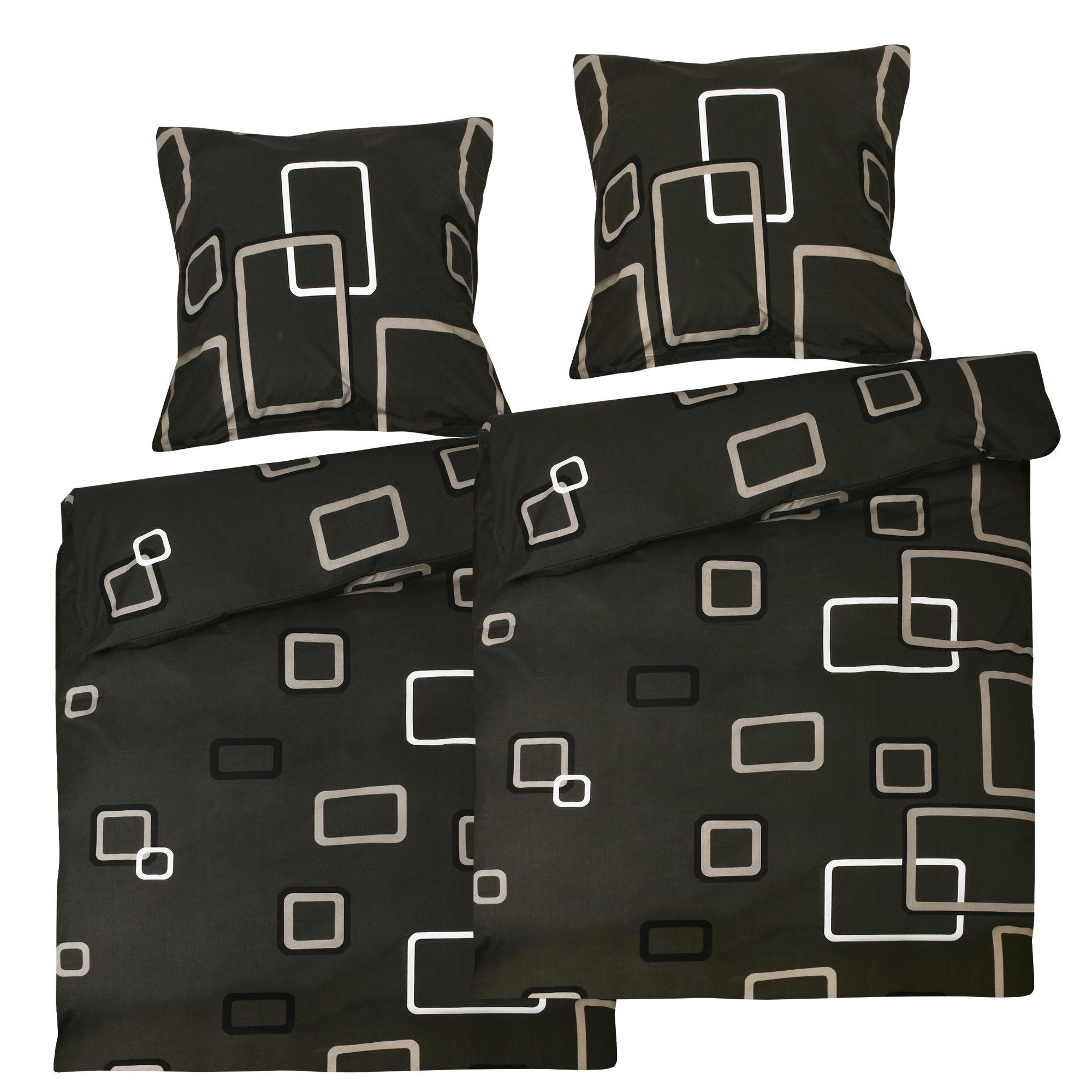 Beautissu Bettwäsche Noa, Baumwolle, 4 teilig, 4 tlg. Renforcé Bettgarnitur günstig online kaufen