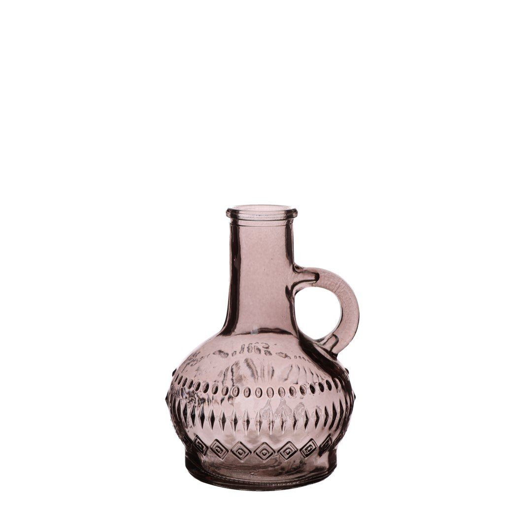 NaDeco Dekovase Glasflasche "Lille" in Grau, Höhe 10cm, Durchmesser 7 cm