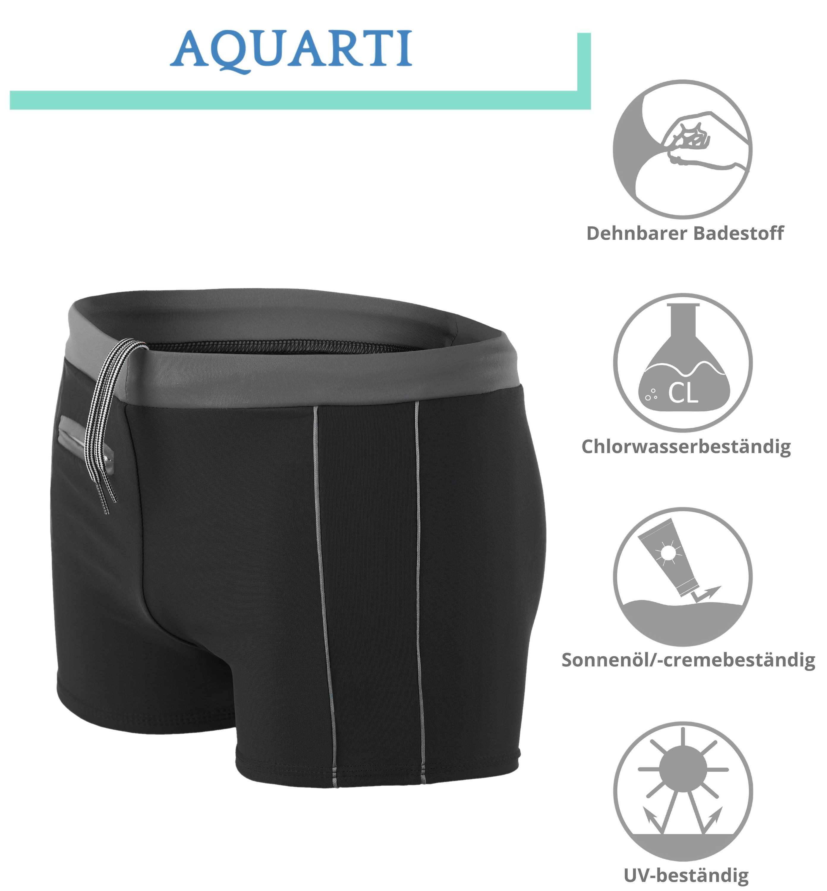 Aquarti Badehose Aquarti Herren Badehose Kurz mit Kontrastpaspel – Bild 3 von 5