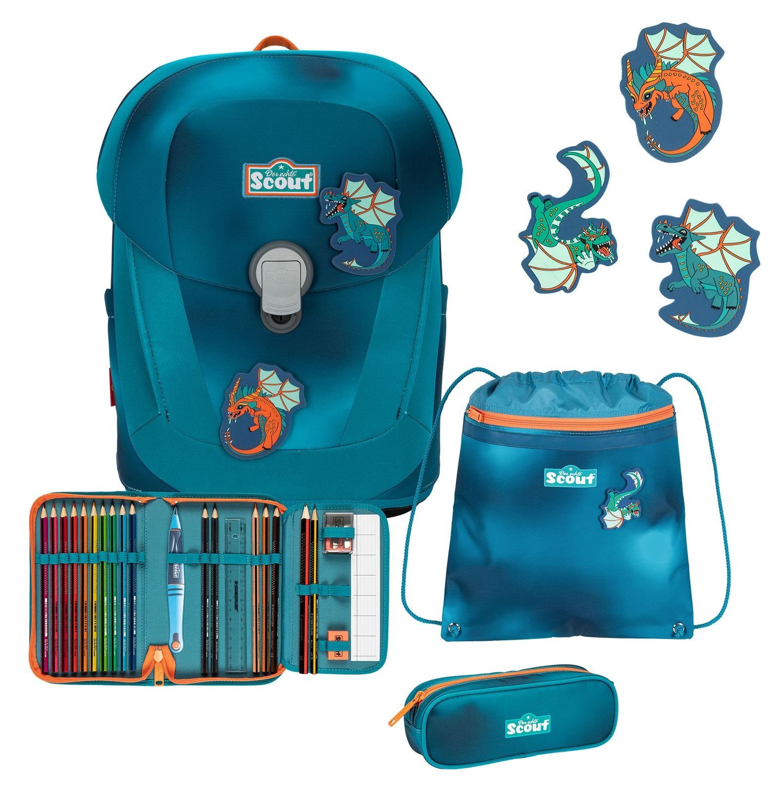 Scout Schulranzen Sunny II Set 4-teilig (Set, 4-tlg)