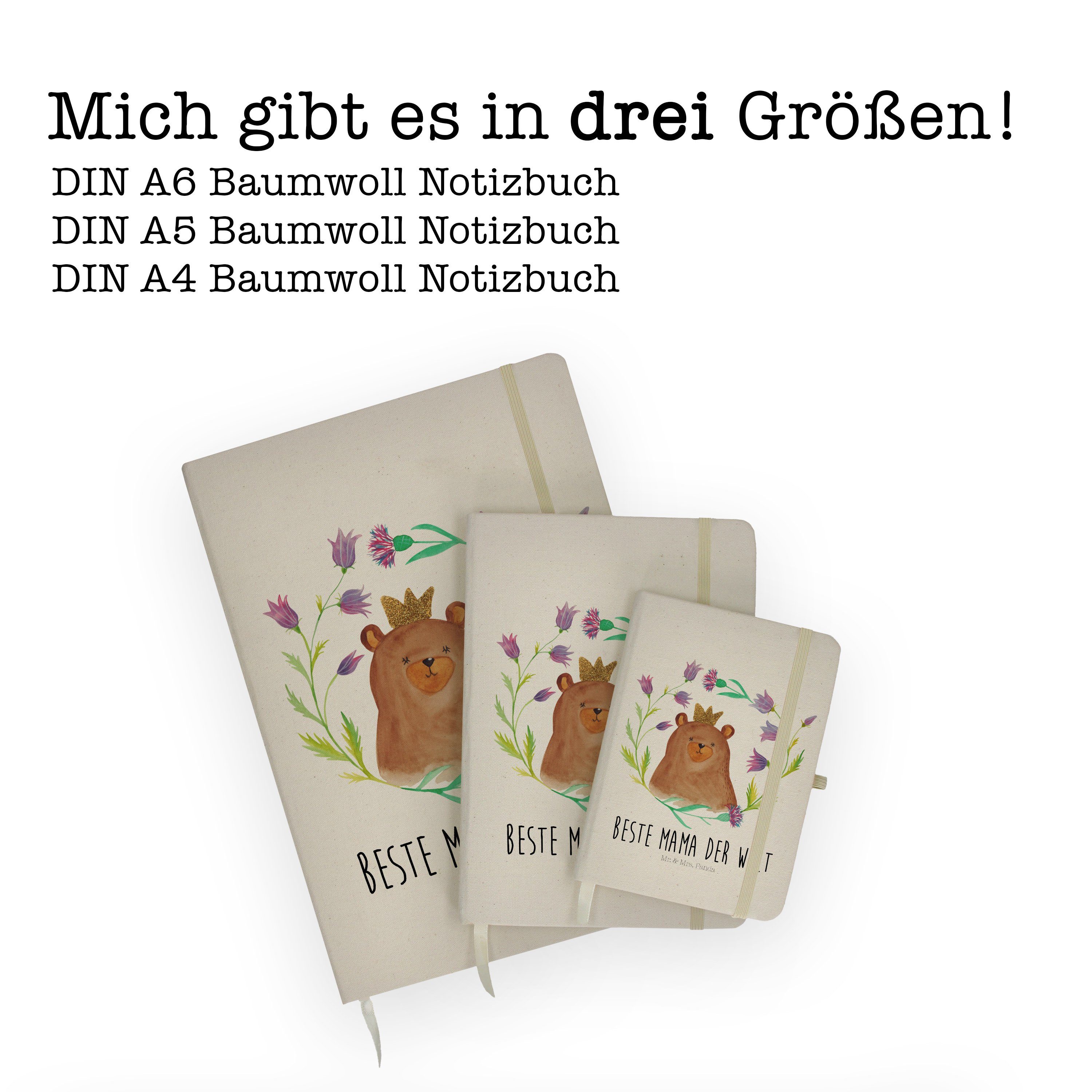 & Transparent Geschenk, Mom, Mr. Teddy, Mr. Notizbuch - Königin Panda & Mama, Schreibheft, Panda Bär Mrs. - Mrs.